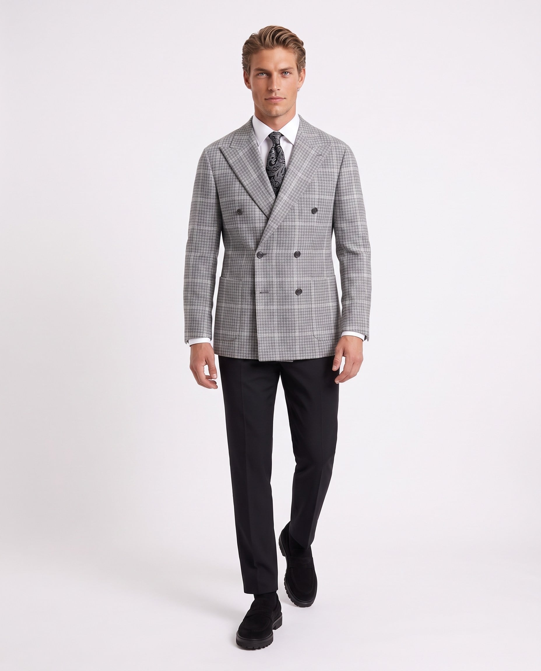 Valen Double-Breasted Jacket Grey