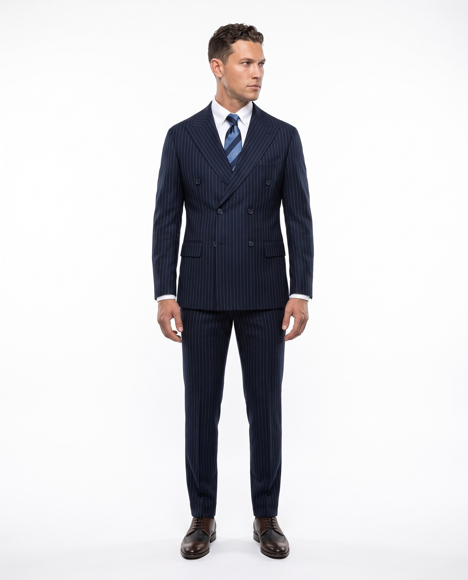 Vermeer Cross-Cut Suit Navy