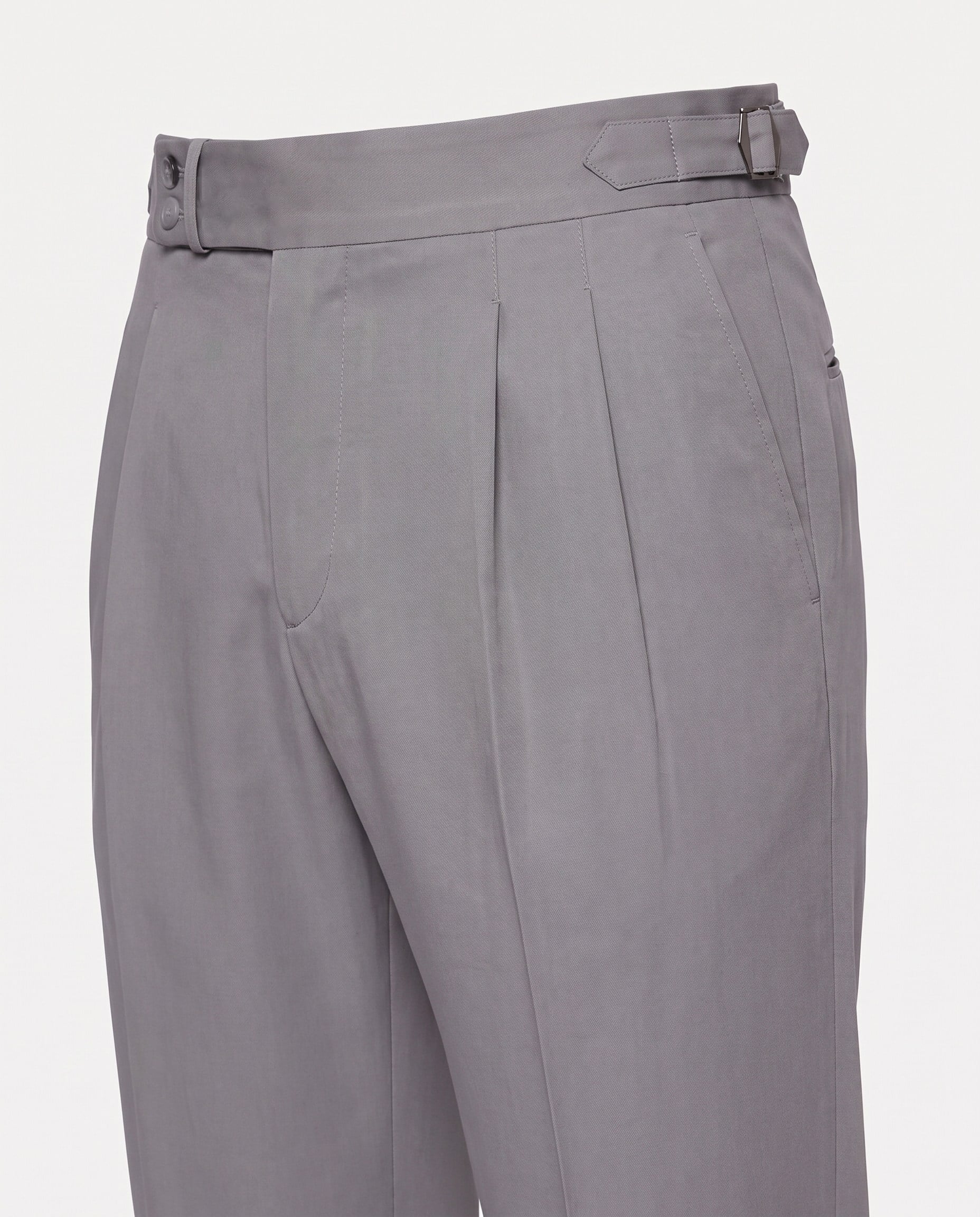Zayn Double-Pleated Pants Grey