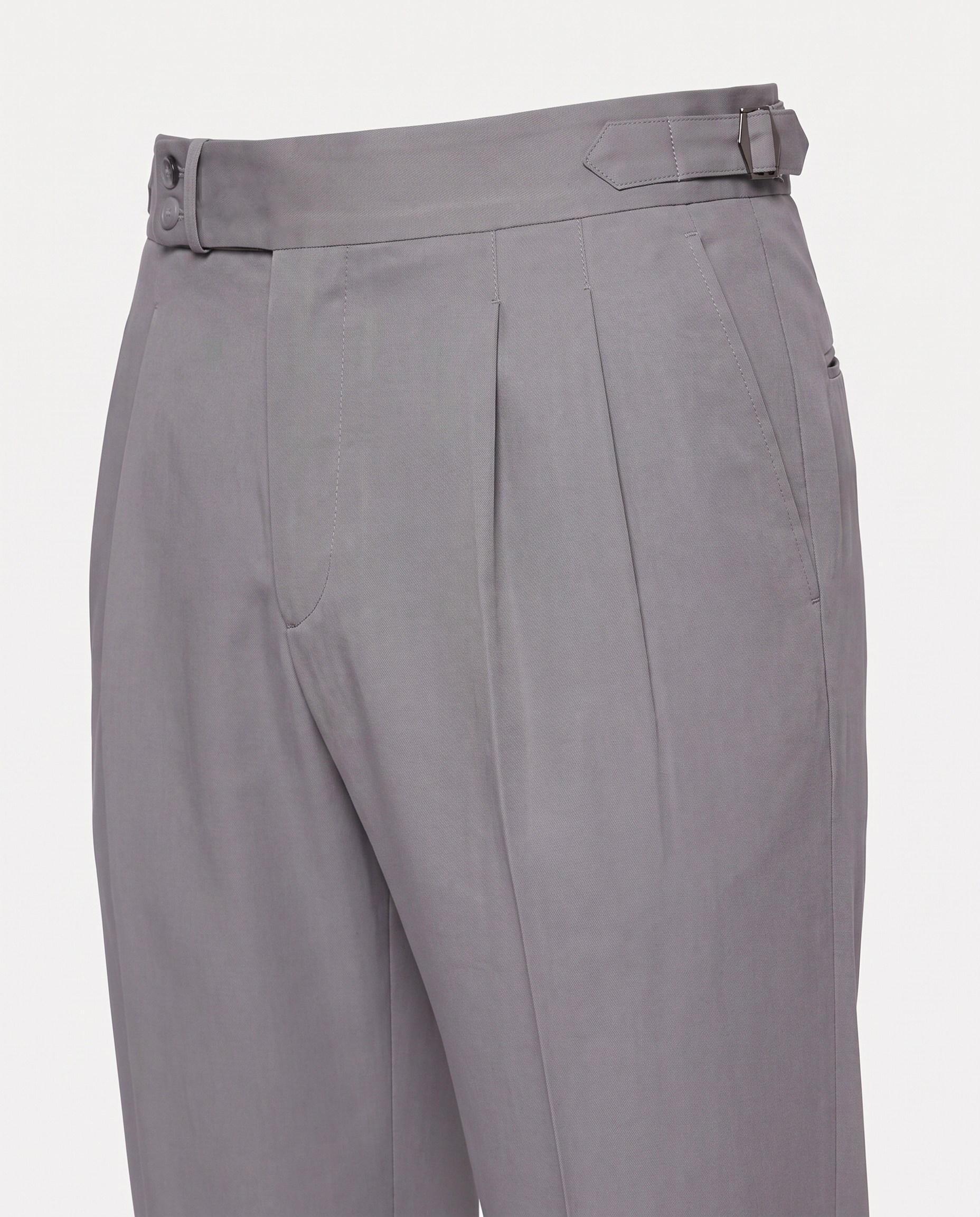 Zayn Double-Pleated Pants Grey