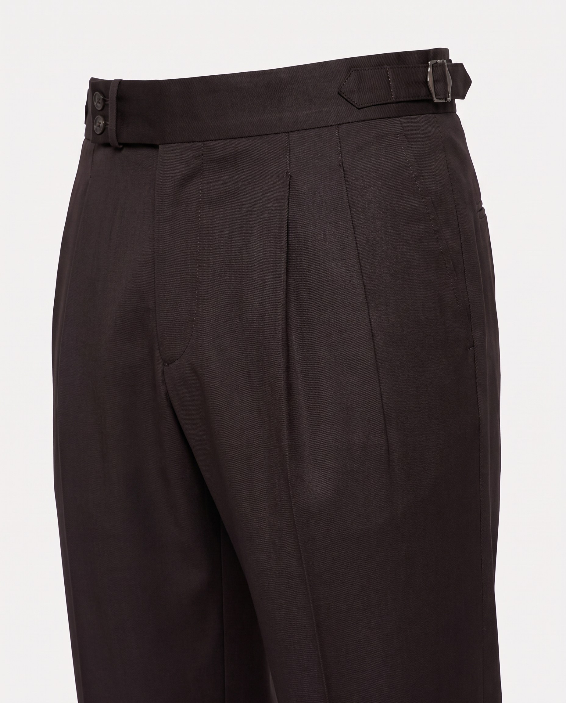 Zayn Double-Pleated Pants Brown