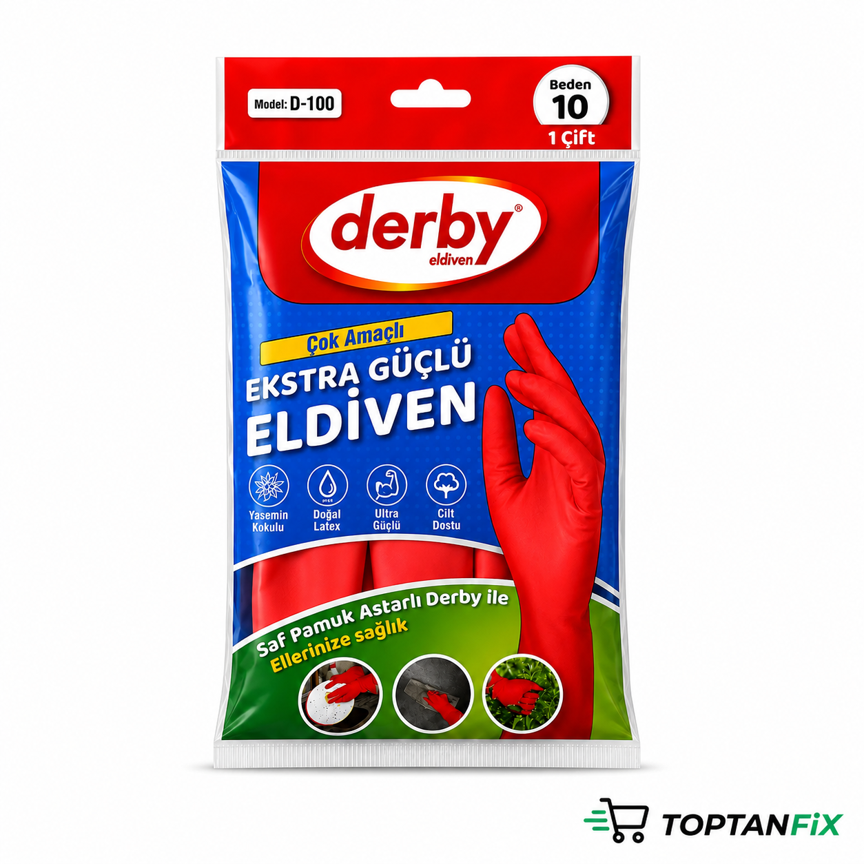 Derby Lateks 10 Beden Bulaşık Eldiveni