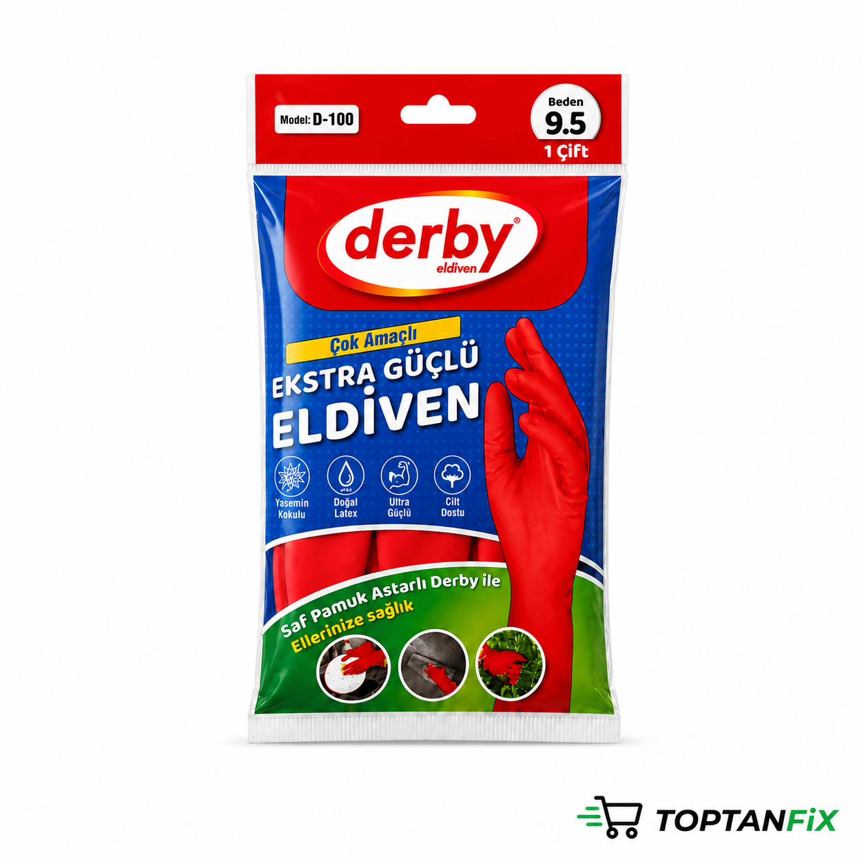 Derby Lateks 9.5 Beden Bulaşık Eldiveni