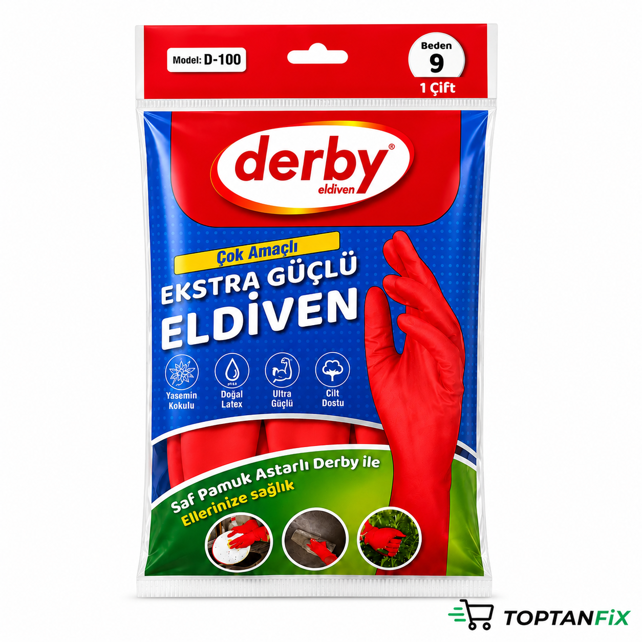 Derby Lateks 9 Beden Bulaşık Eldiveni