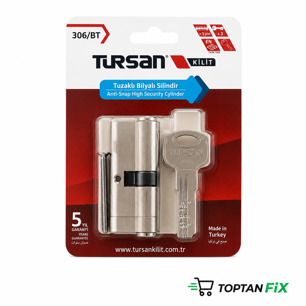 Tursan Tuzaklı Bilyalı Barel 68 Mm 3 Anahtarlı