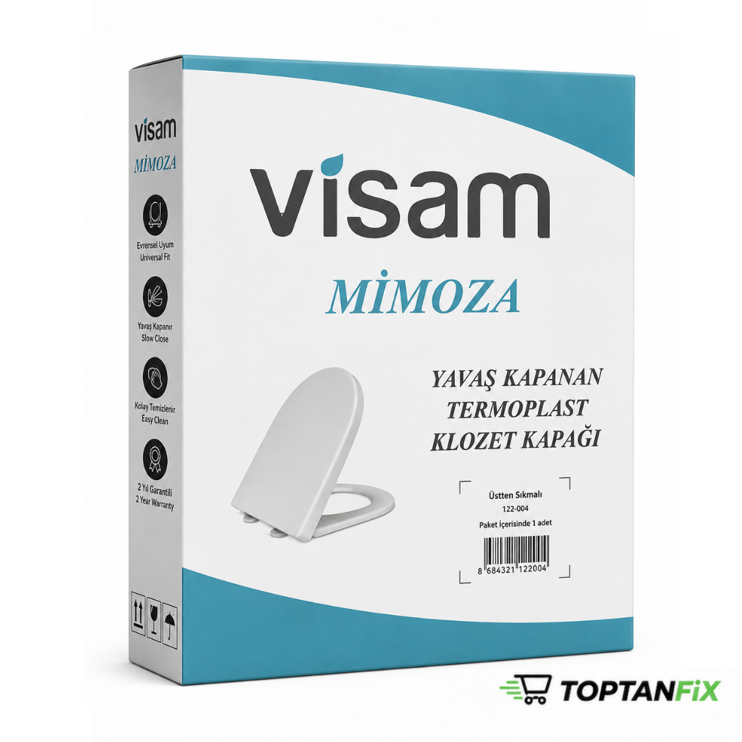 Visam Mimoza Termoplast Yavaş Kapanır Klozet Kapağı