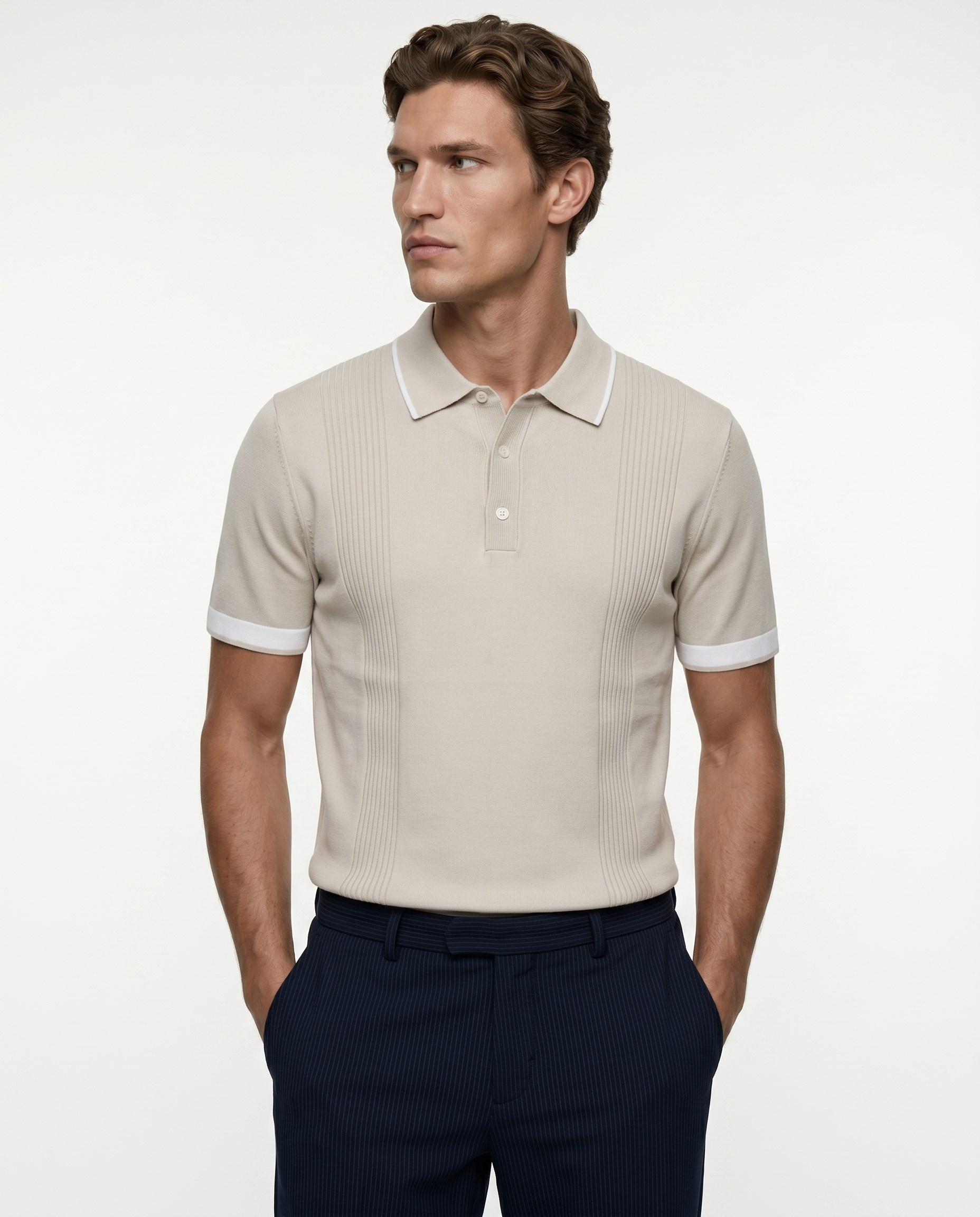 Bellagio Polo Knit T-Shirt Bej