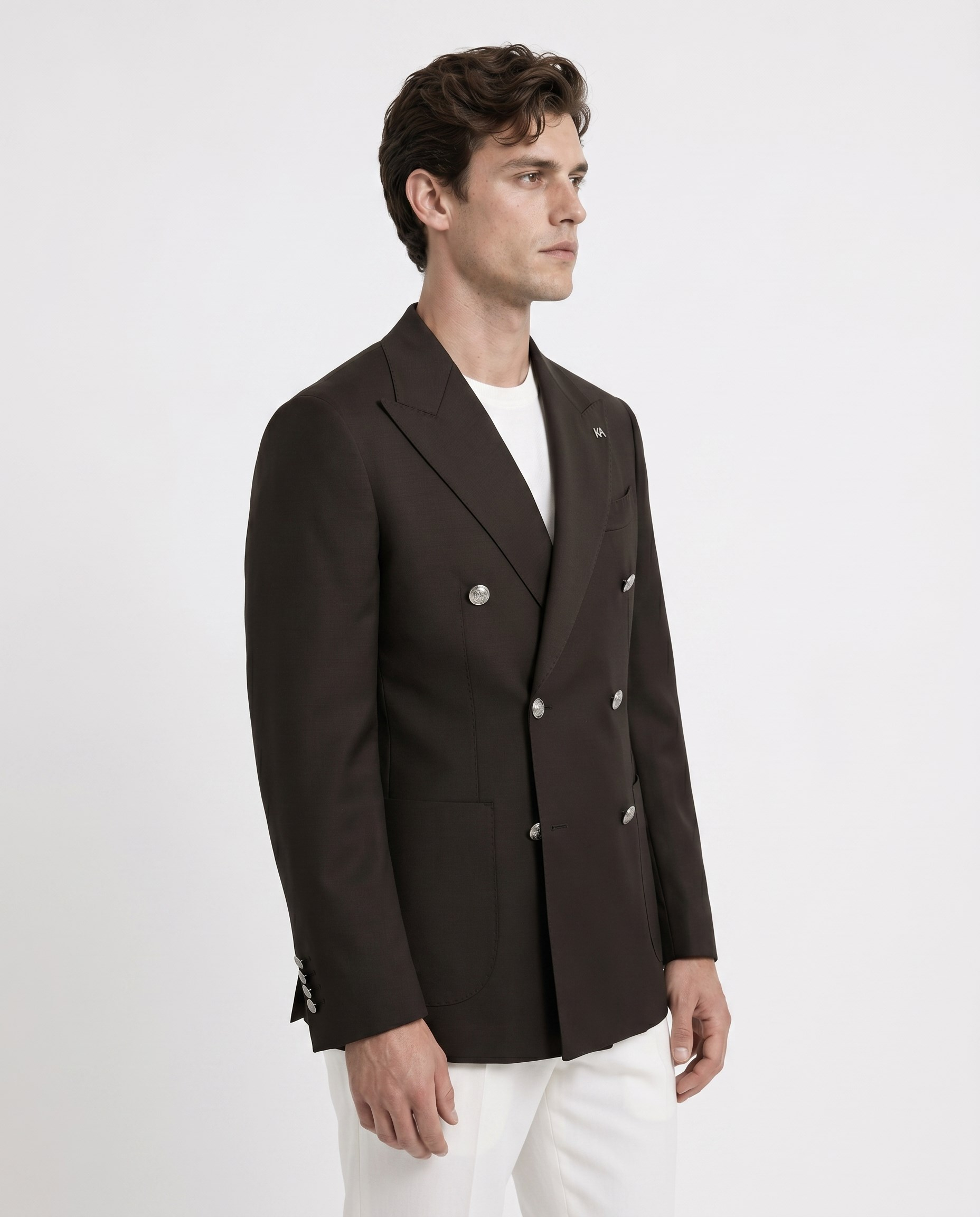 Drake Double-Breasted Jacket Brown