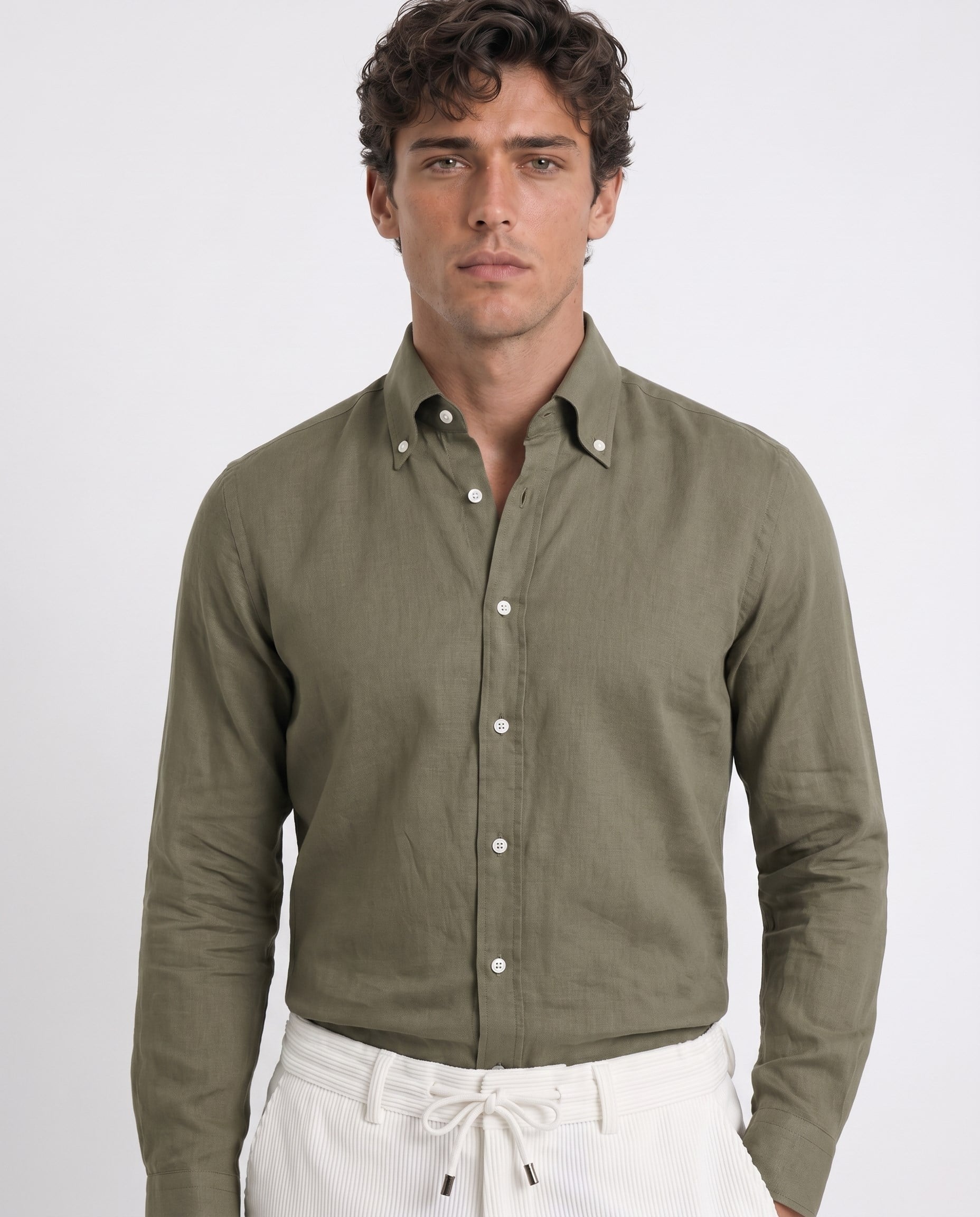 Nicol Button-Down Shirt Khaki