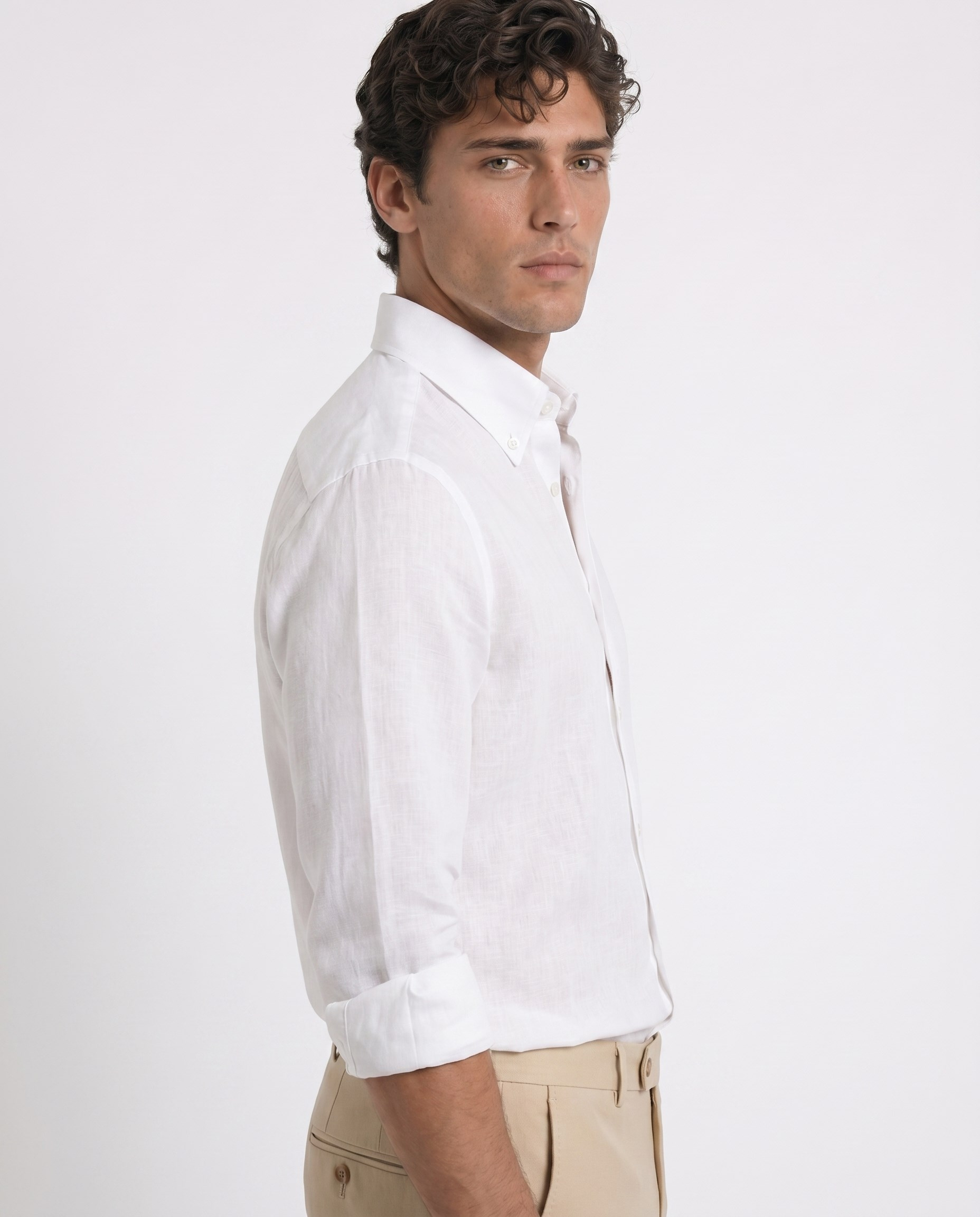 Nicol Button-Down Shirt White