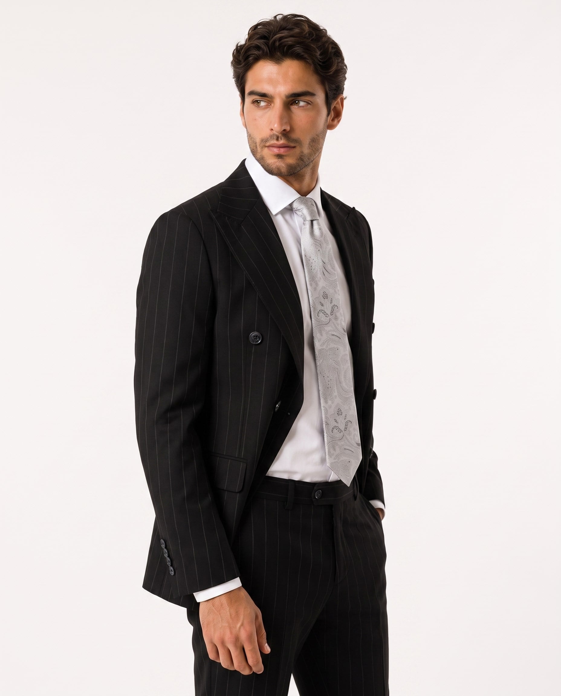 Paganini Double-Breasted Suit Black