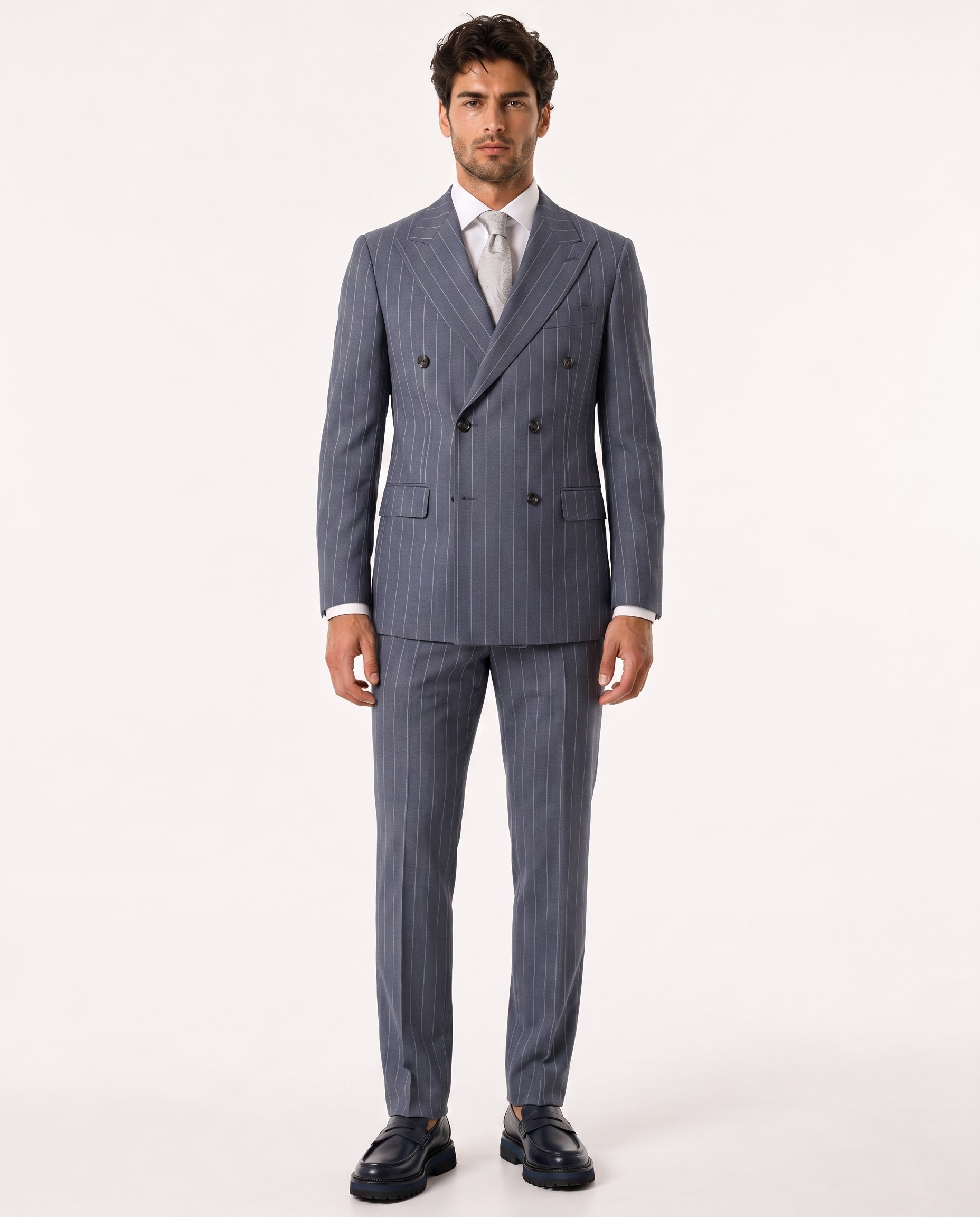 Paganini Double-Breasted Suit Blue