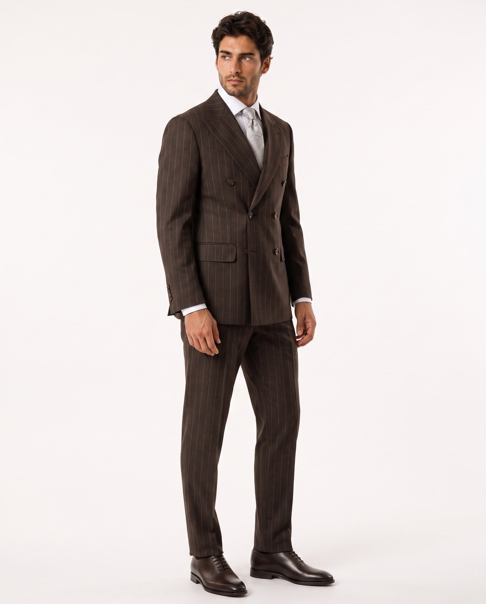 Paganini Double-Breasted Suit Brown
