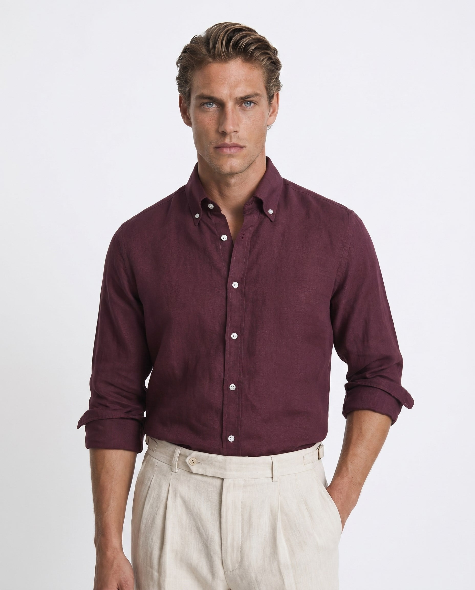 Prive Button-Down Shirt Burgundy