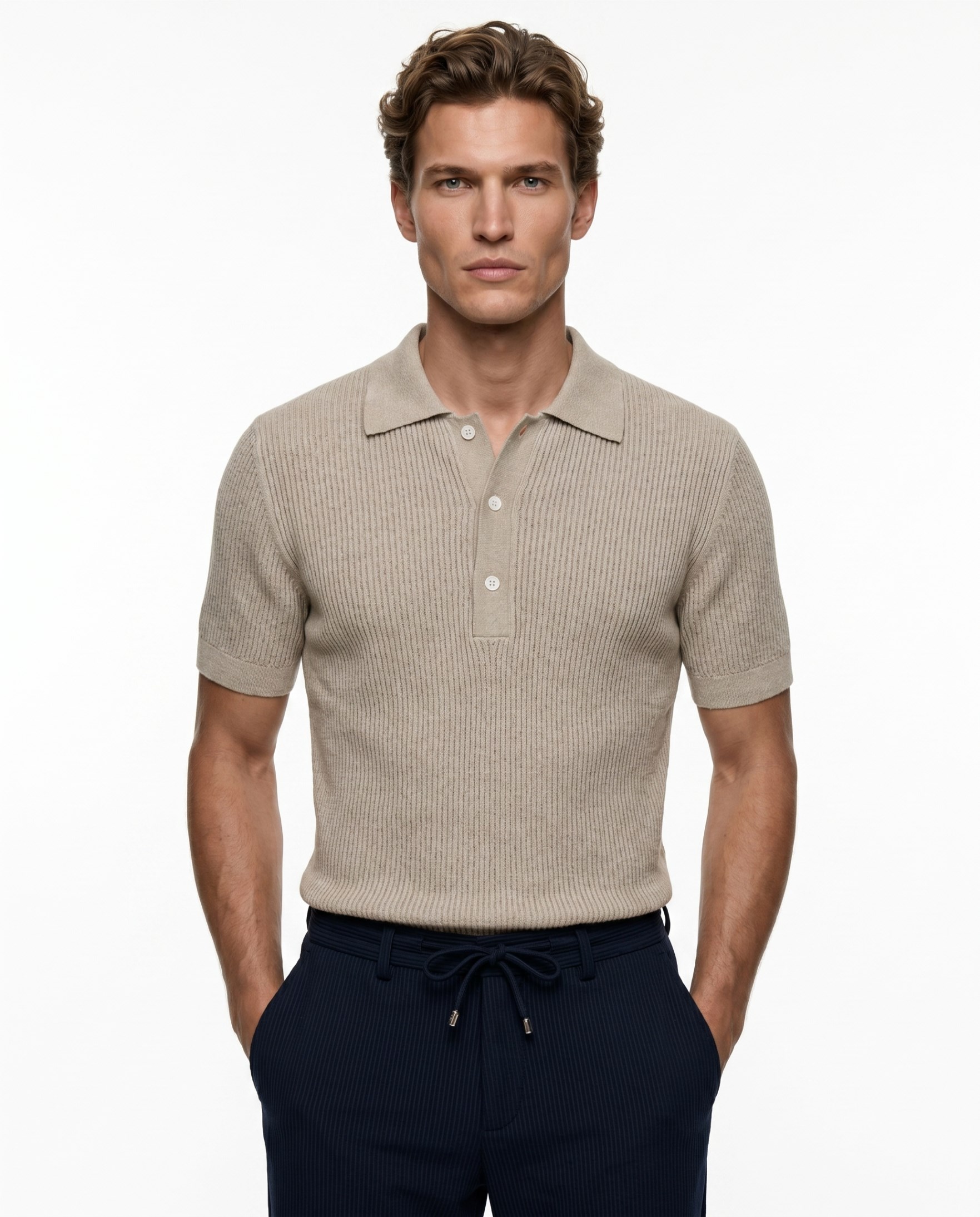 Refined Triko T-Shirt Bej