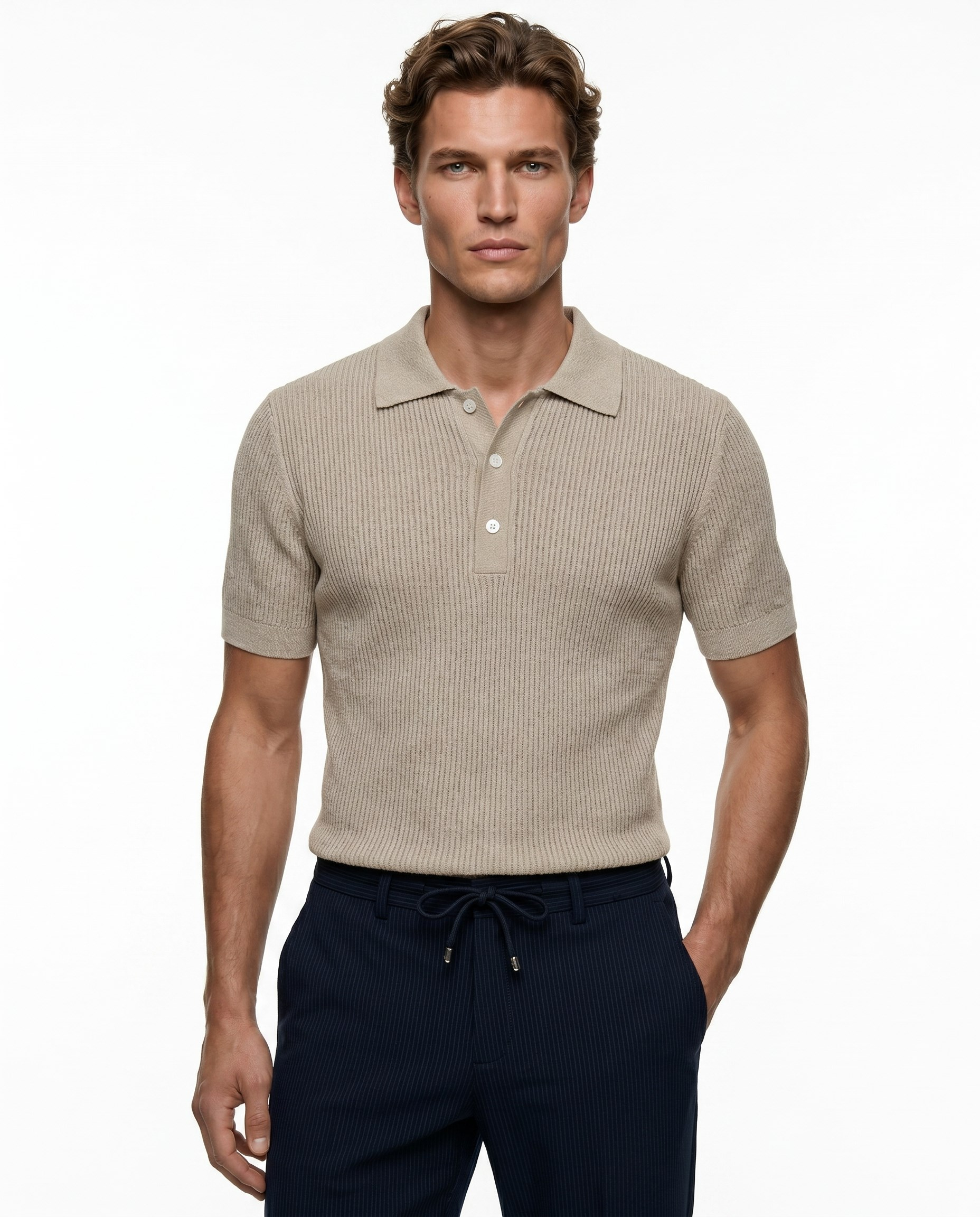 Refined Triko T-Shirt Bej