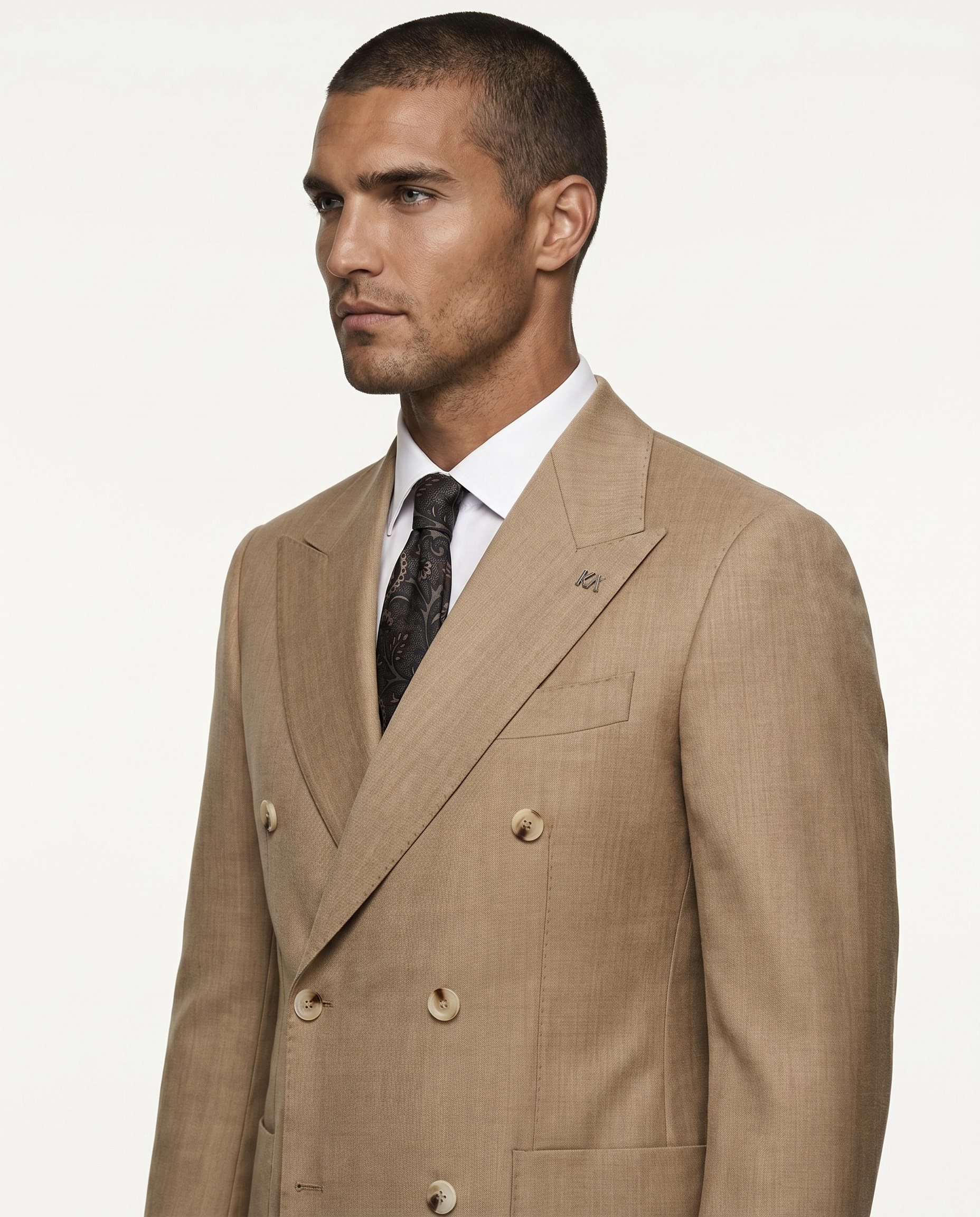 Sorn Double-Breasted Jacket Camel