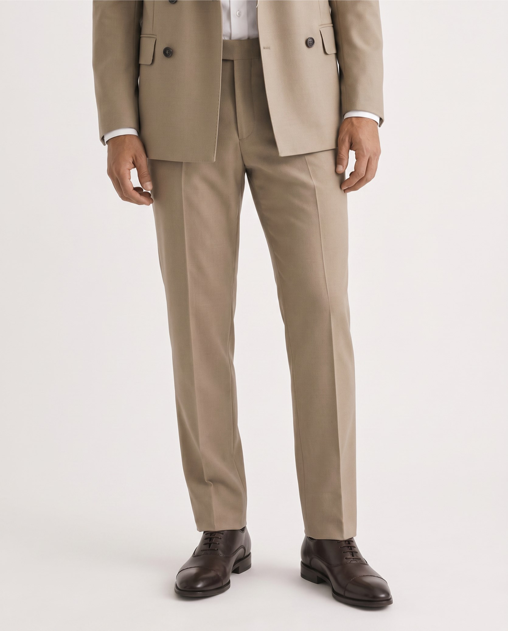 Yeseva One Double-Breasted Suit  Milky Brown