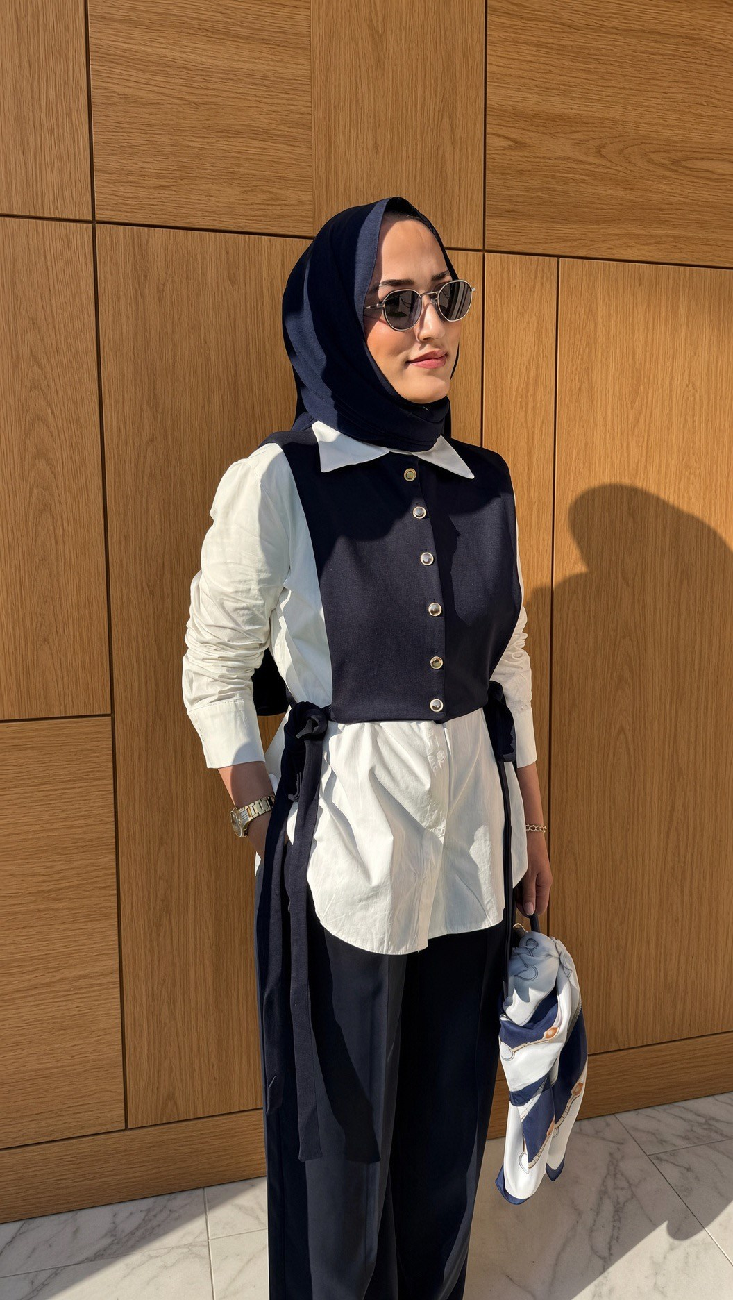 Çıkarılabilir Yelekli Poplin Gömlek