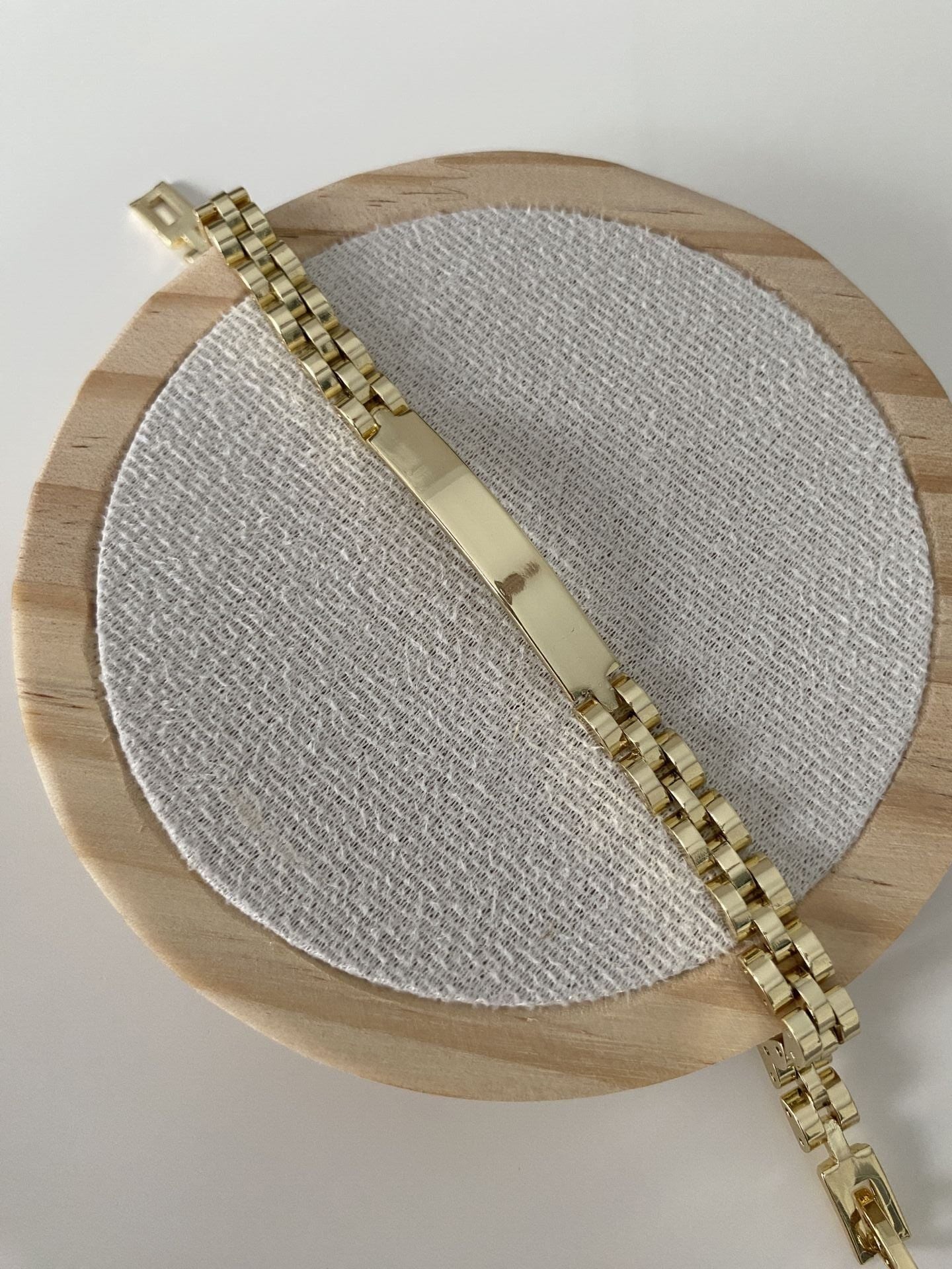 Altın Kaplama Kordon Model Künye Bileklik (18,5cm)