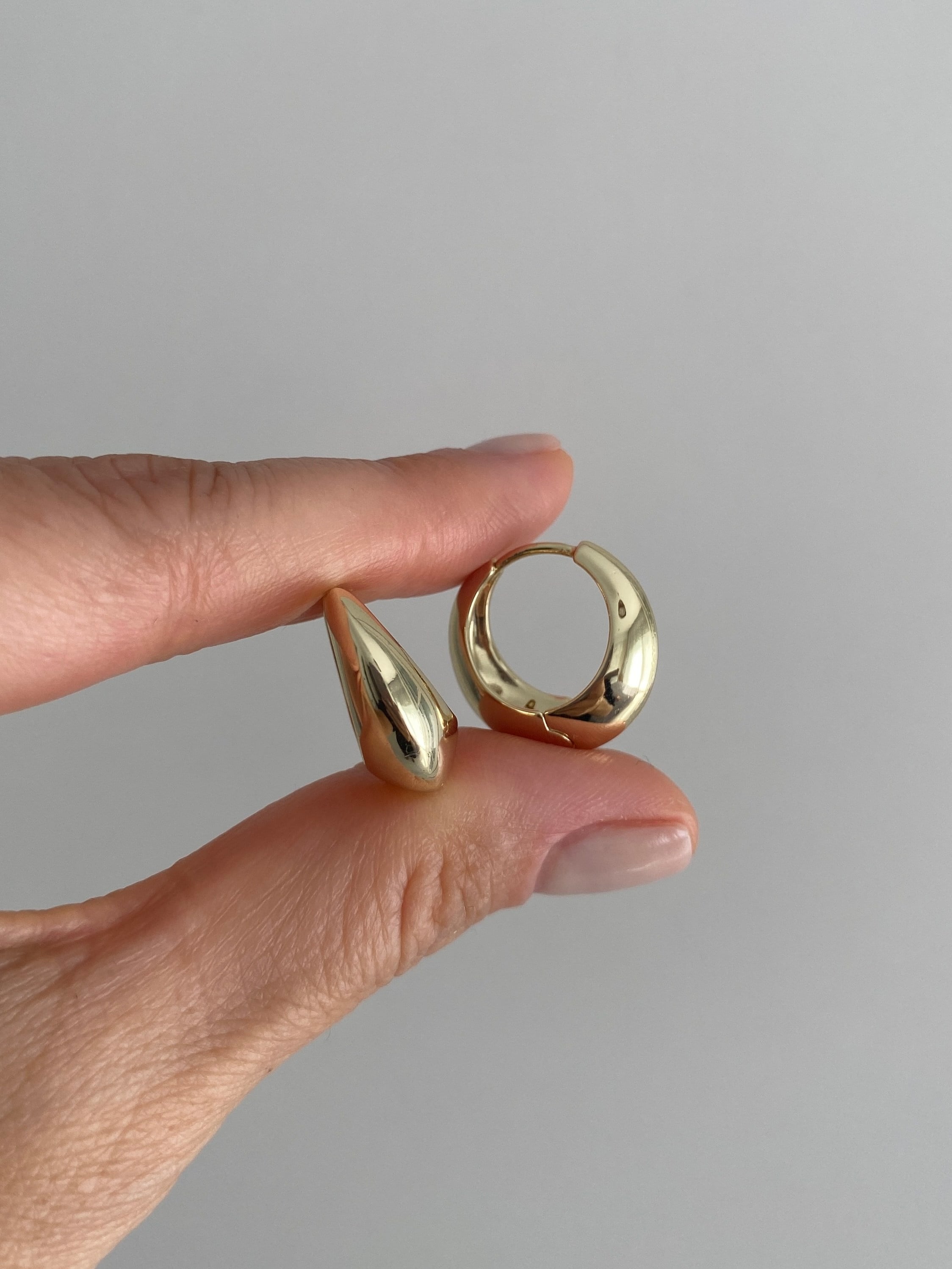 Özel Seri Bombeli Basic Oval Halka Küpe