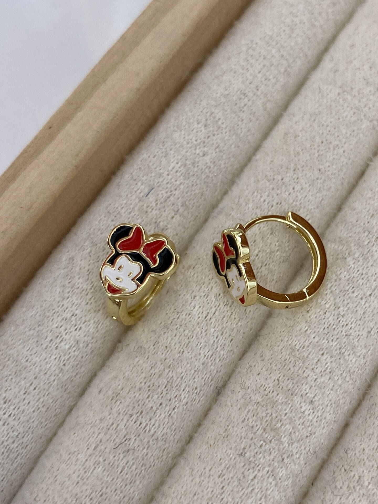 Özel Seri Çocuk Mini Mouse Halka Küpe (İç çapı:1,1 cm)