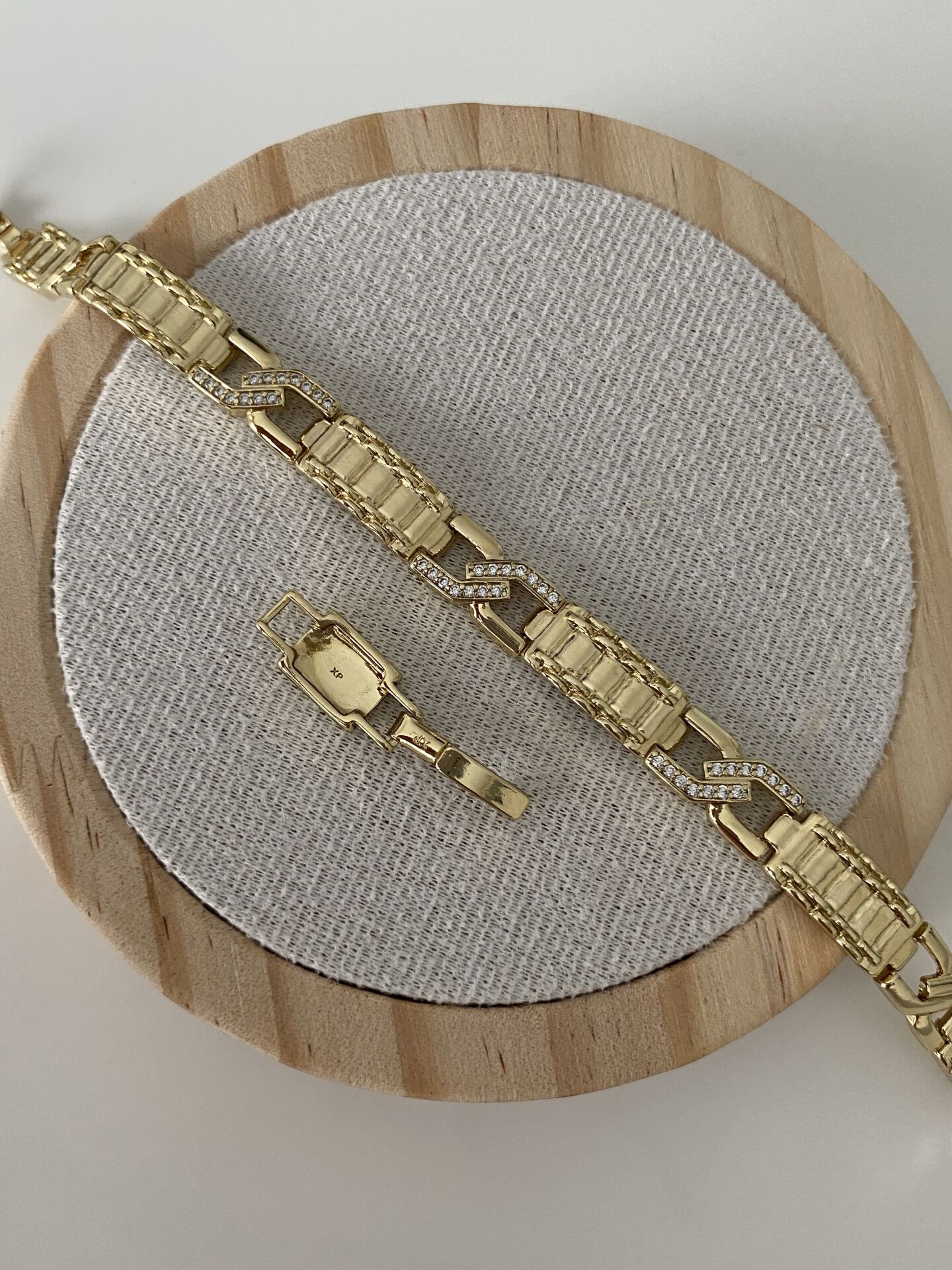 Özel Seri Gömme Taşlı Ataç Model Bileklik (17cm+ek)