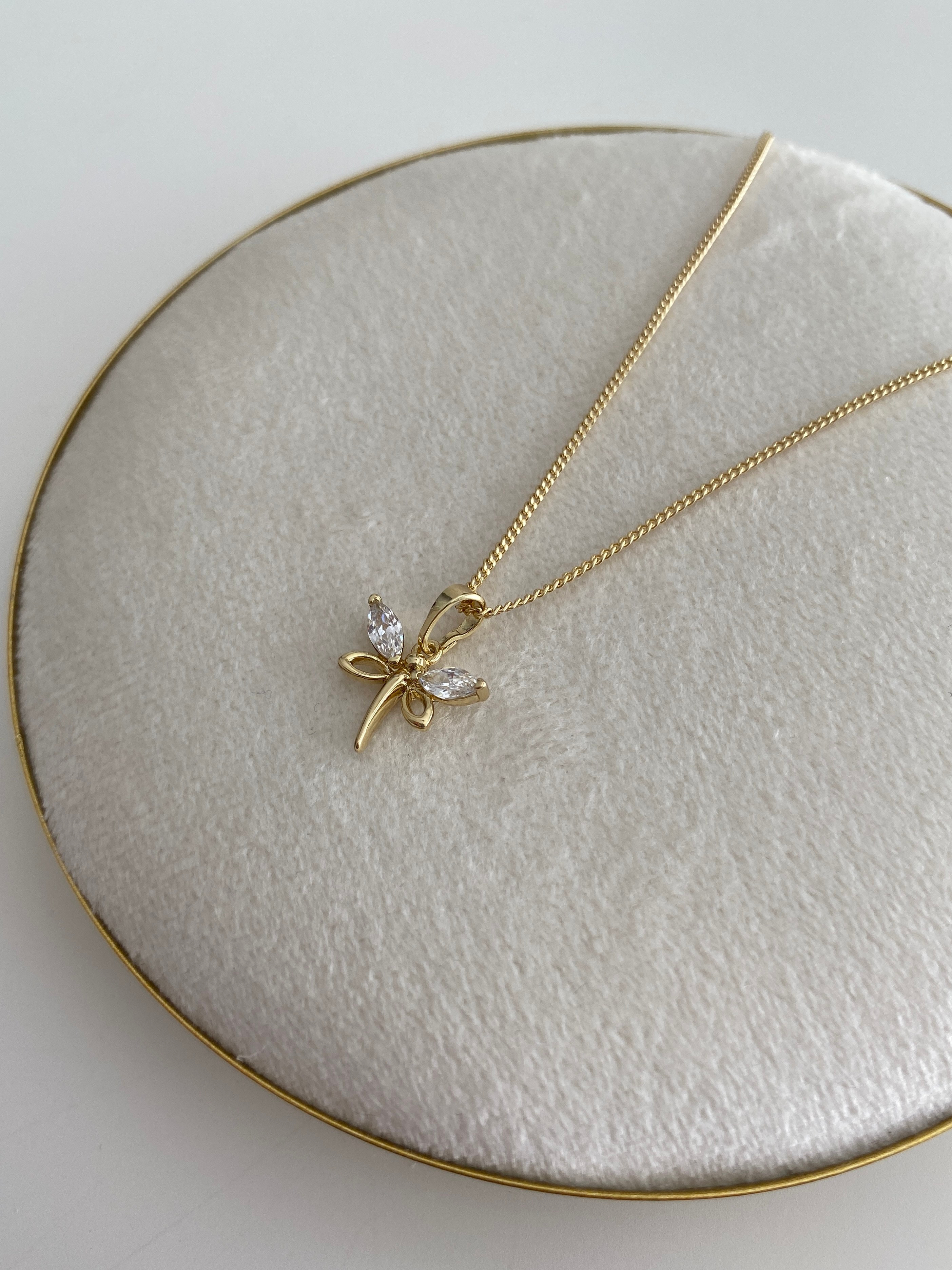 Özel Seri Minimal Oval Taşlı Yusufçuk Kolye
