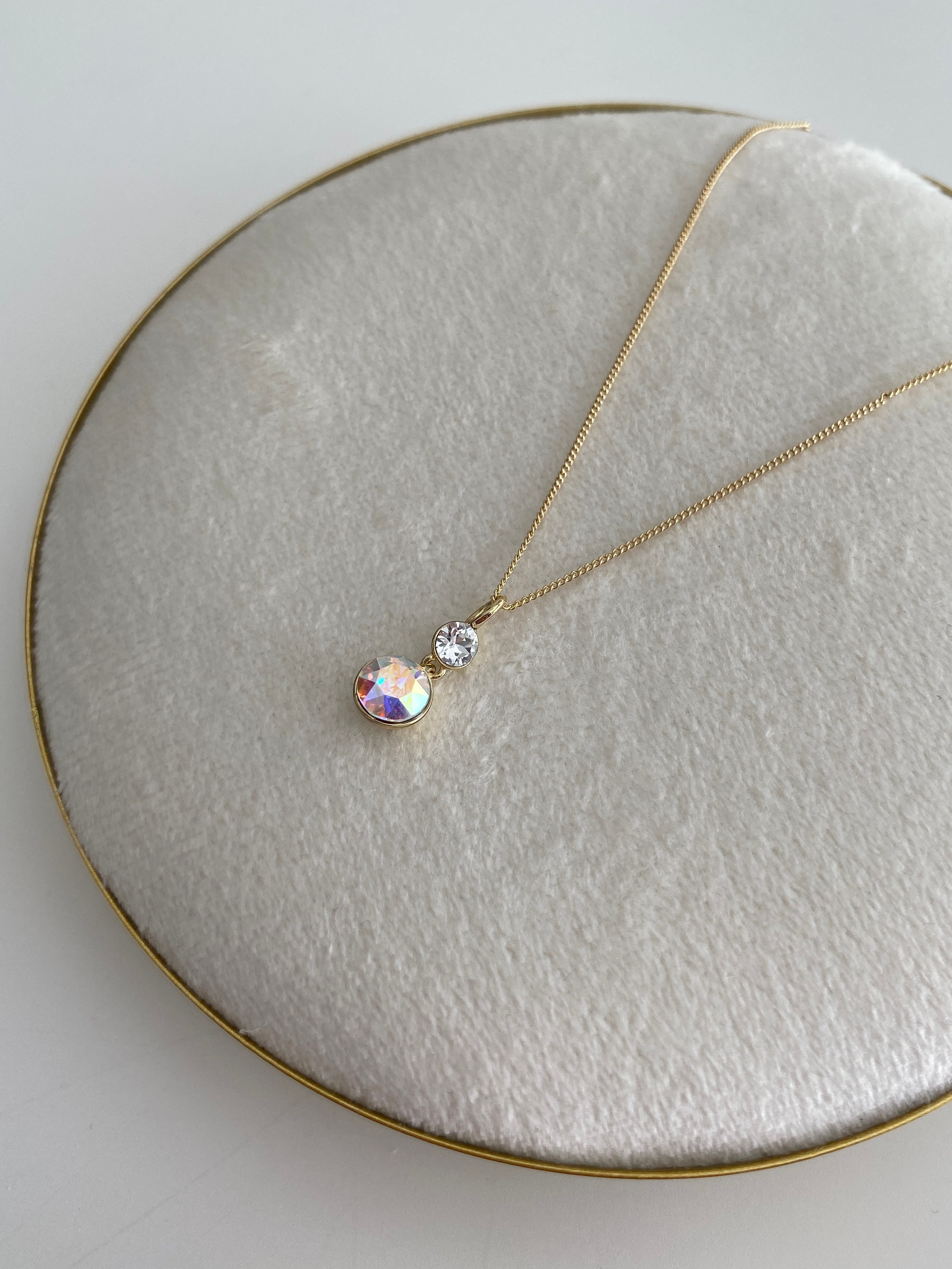 Özel Seri Minimal Swarovski Taşlı Yuvarlak Kolye