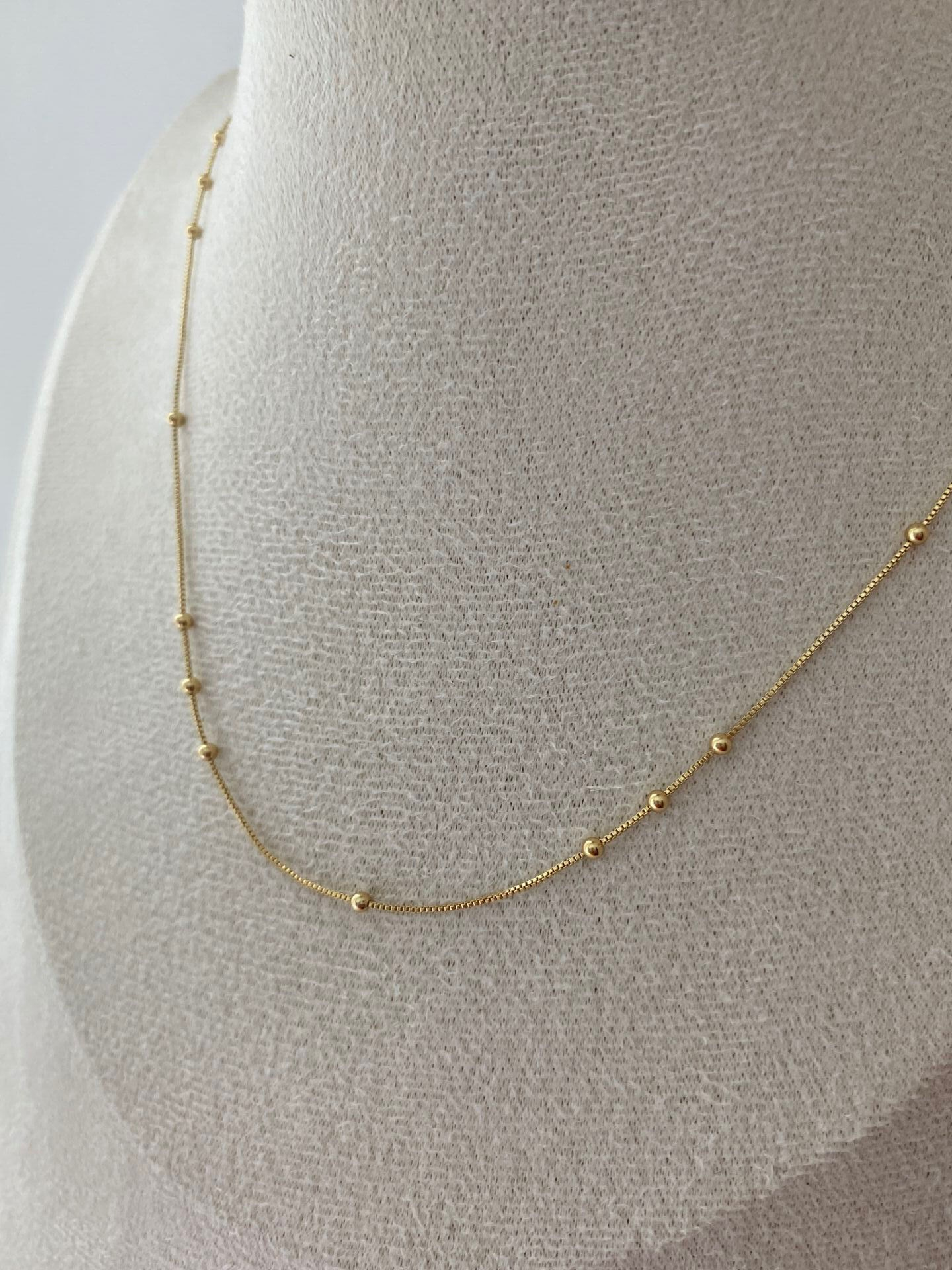 Özel Seri Minimal Top Detaylı İnce Bismark Zincir Kolye 45cm