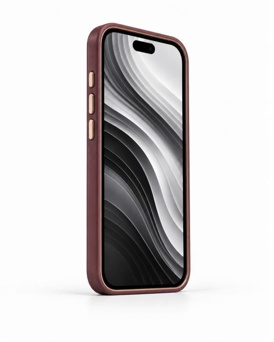 CaseMate Iphone 15 Pro Max bordo Kılıf Manyetik Özellikli Deri Kılıf
