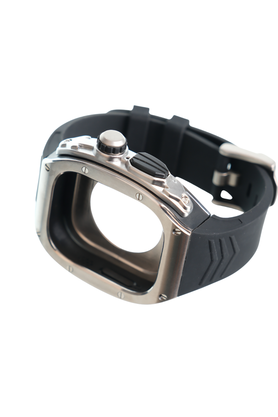 Apple Saat Kasa kordon Siyah Silver 49mm silikon kauçuk bant paslanmaz çelik kasa  iWatch ULTRA Apple KordonWATCHOFROYALkasakrdonApple Saat Kasa kordon Siyah Silver 49mm silikon kauçuk bant paslanmaz çelik kasa  iWatch ULTRA 