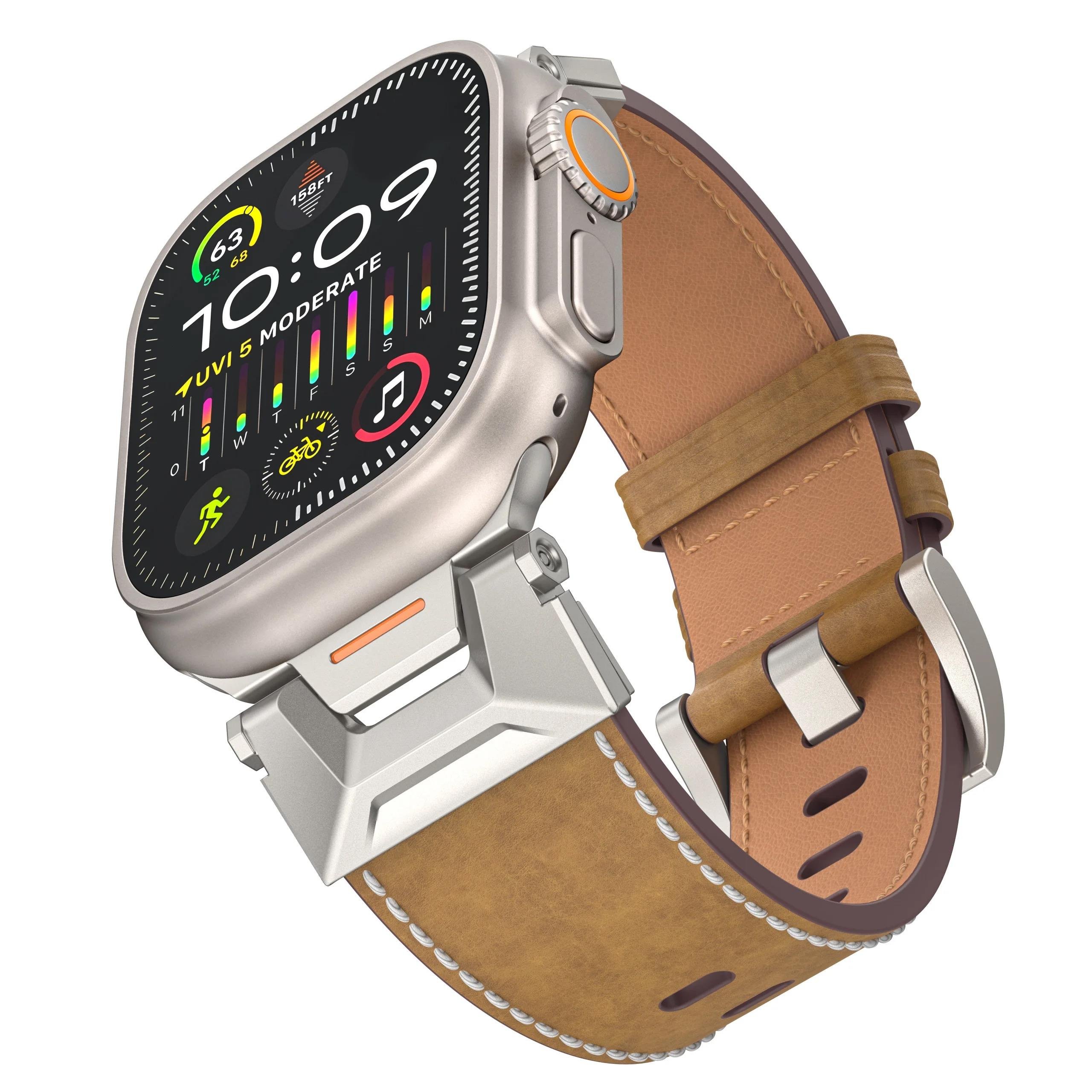 Apple Saat Kordonu Light Brown Crazy Horse Ultra 2 49mm bant 42mm 44mm 45mm Mecha bilezik için IWatch serisi 9 8 7 6 5 4 Se 3 2Apple KordonWATCHOFROYALMECHAKORDONApple Saat Kordonu Light Brown Crazy Horse Ultra 2 49mm bant 42mm 44mm 45mm Mecha bilezik için IWatch serisi 9 8 7 6 5 4 Se 3 2
