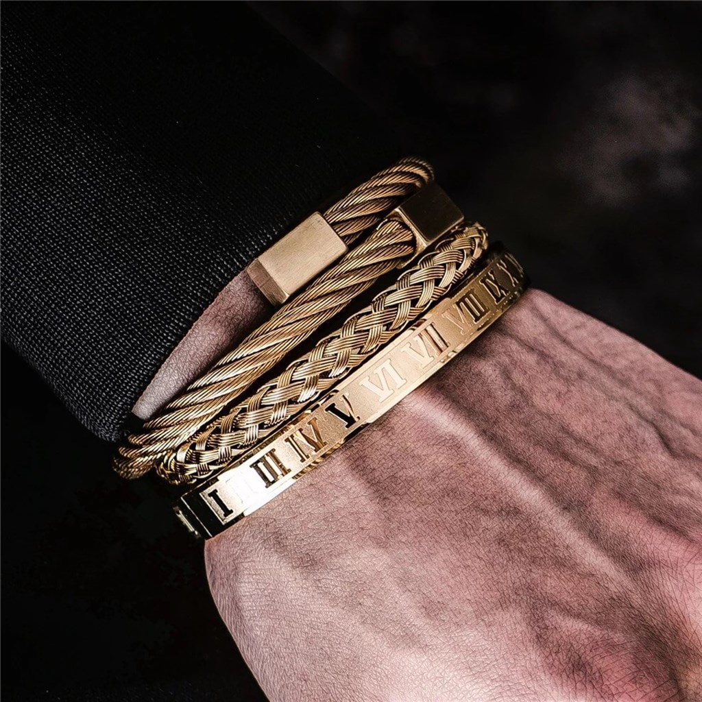 BENJAMIN GOLD 3'LÜ BİLEKLİK SETİ BİLEKLİKROYALDESIGNBNJMNGLDBENJAMIN GOLD 3'LÜ BİLEKLİK SETİ 