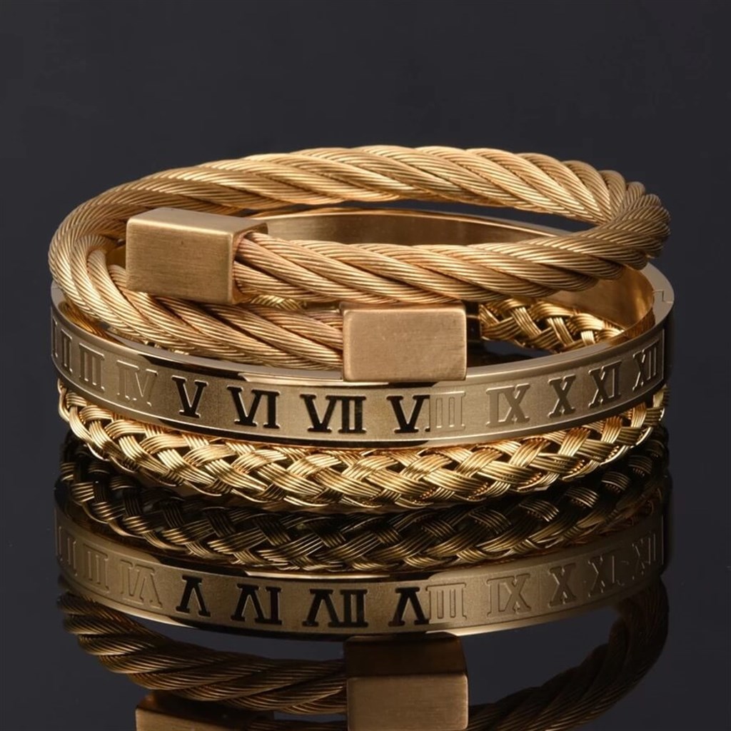 BENJAMIN GOLD 3'LÜ BİLEKLİK SETİ BİLEKLİKROYALDESIGNBNJMNGLDBENJAMIN GOLD 3'LÜ BİLEKLİK SETİ 