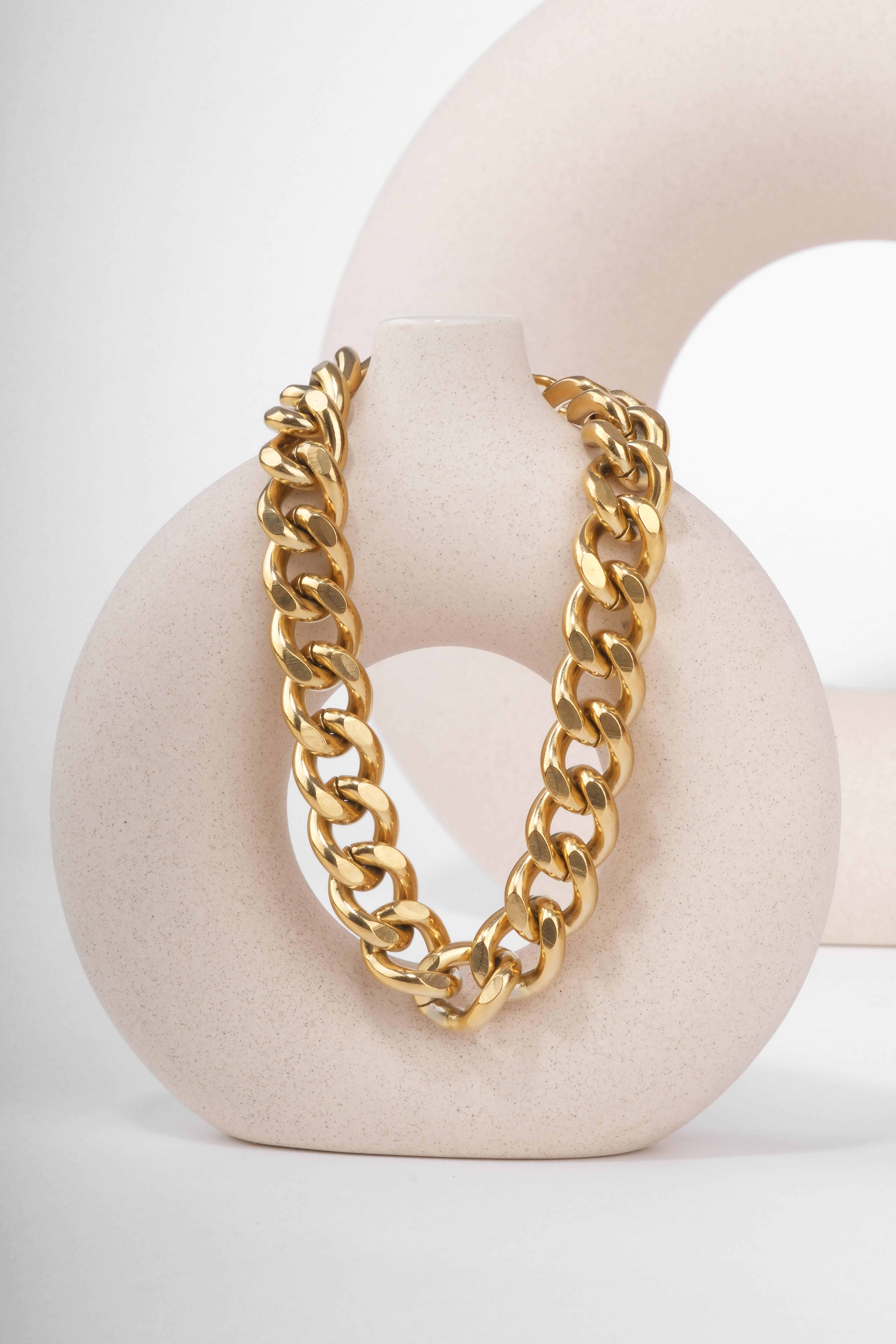 CHAIN BANGLE GOLD ÇELİK BİLEKLİKBİLEKLİKWATCHOFROYALCHAINCHAIN BANGLE GOLD ÇELİK BİLEKLİK