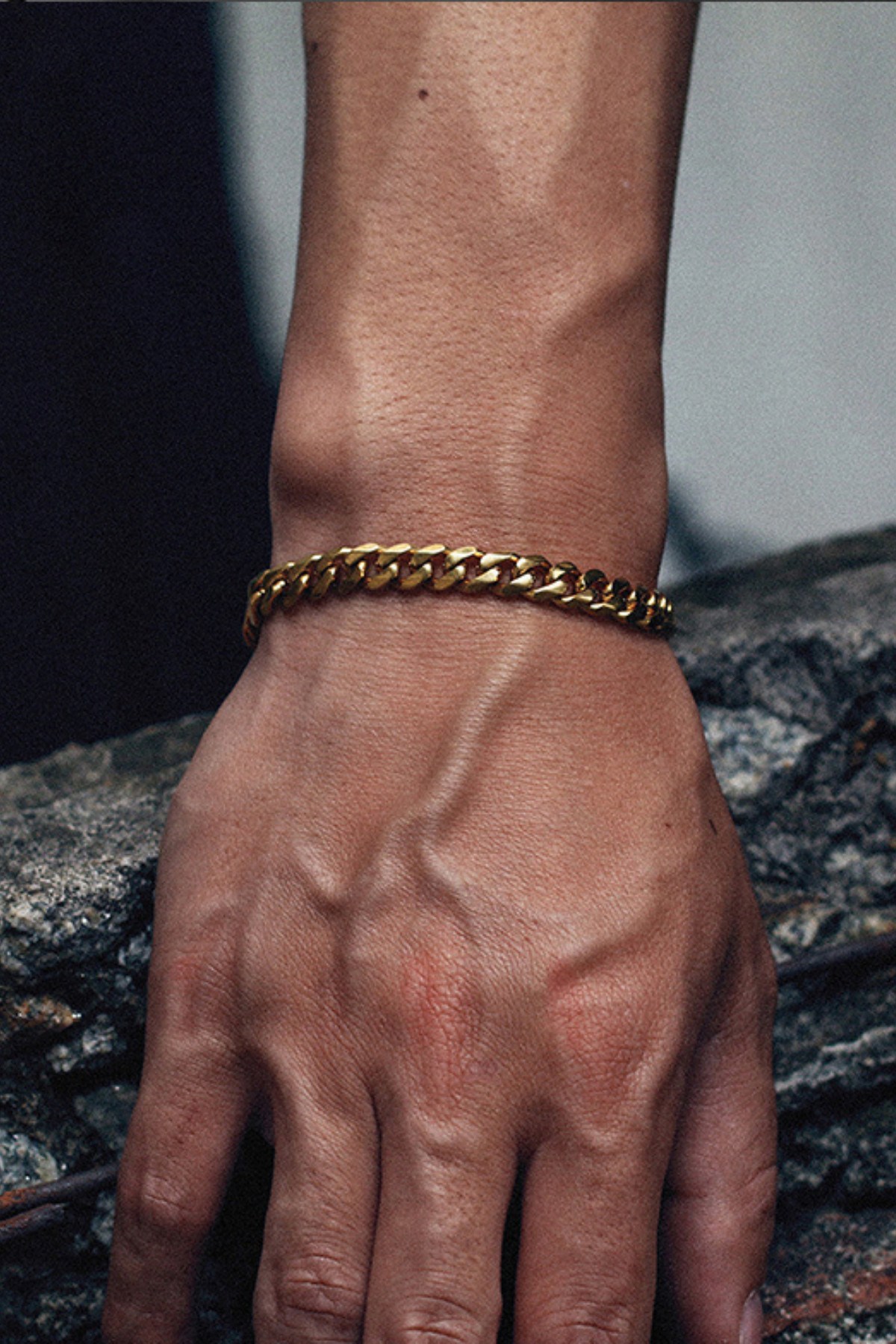 CHAIN BANGLE GOLD STEEL BRACELET