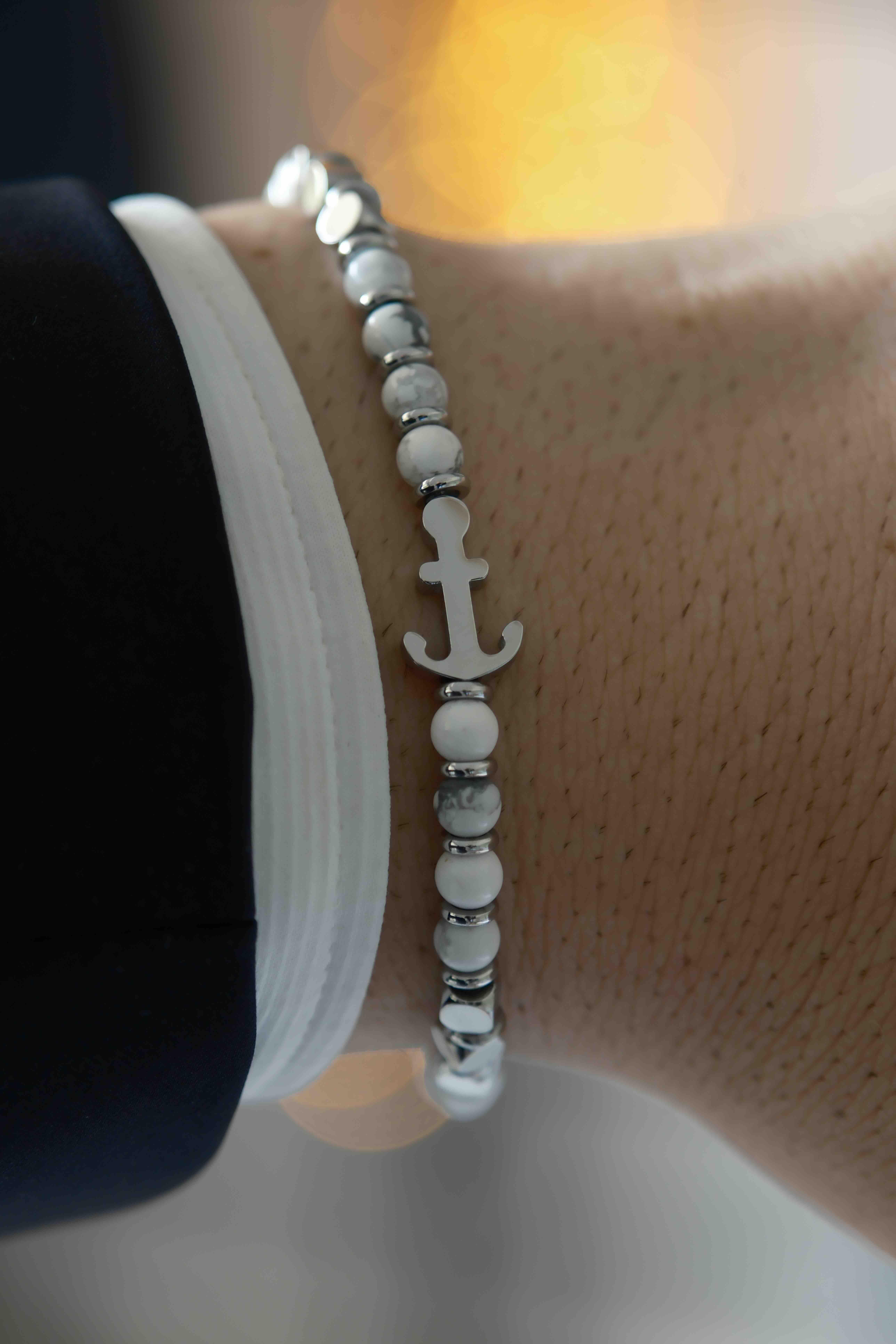 Marine Natural Stone Beyaz Çelik Bileklik BileklikWATCHOFROYALMarineMarine Natural Stone Beyaz Çelik Bileklik 