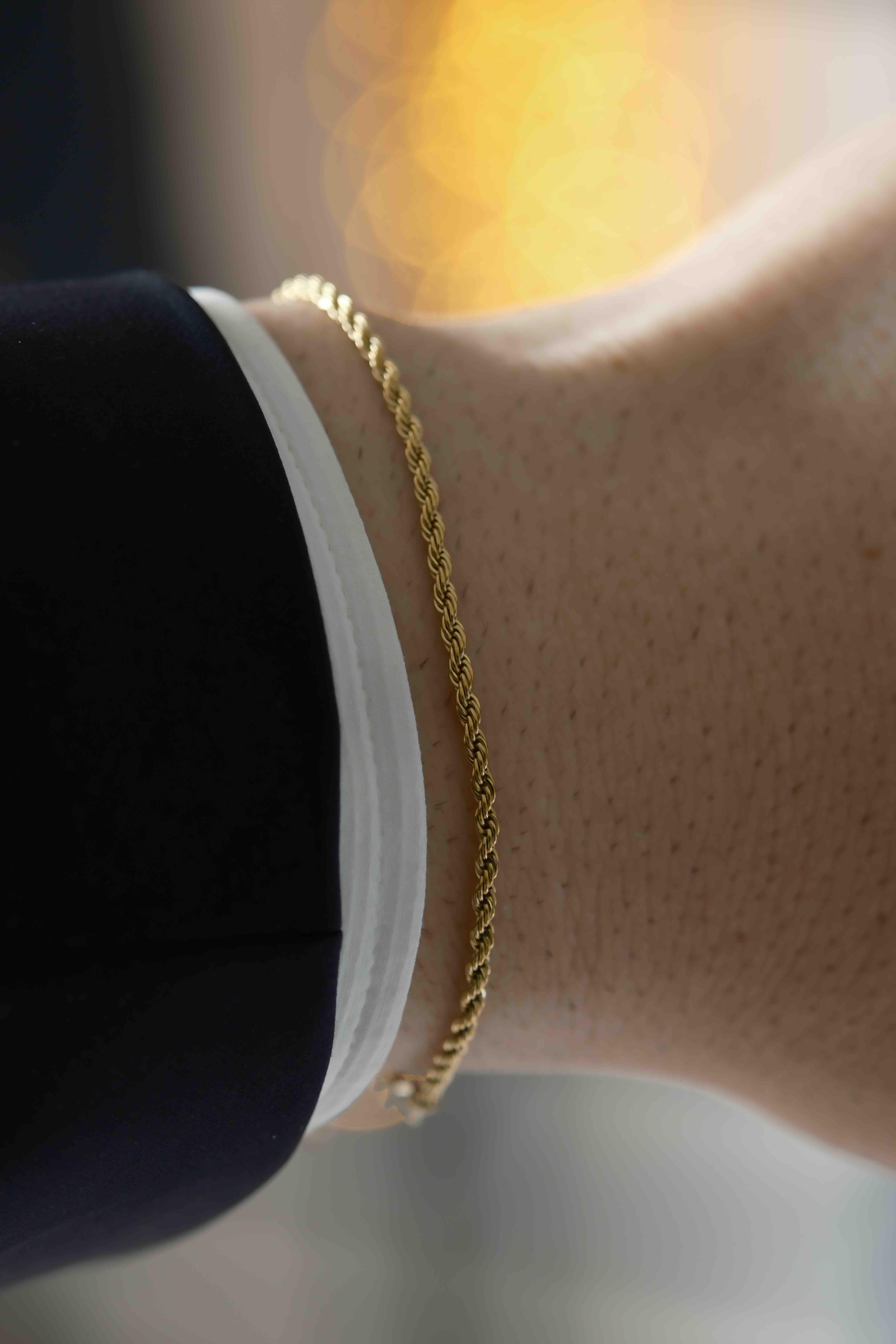 Slim Rope Chain Gold Çelik Bileklik BileklikWATCHOFROYALslimropechainSlim Rope Chain Gold Çelik Bileklik 