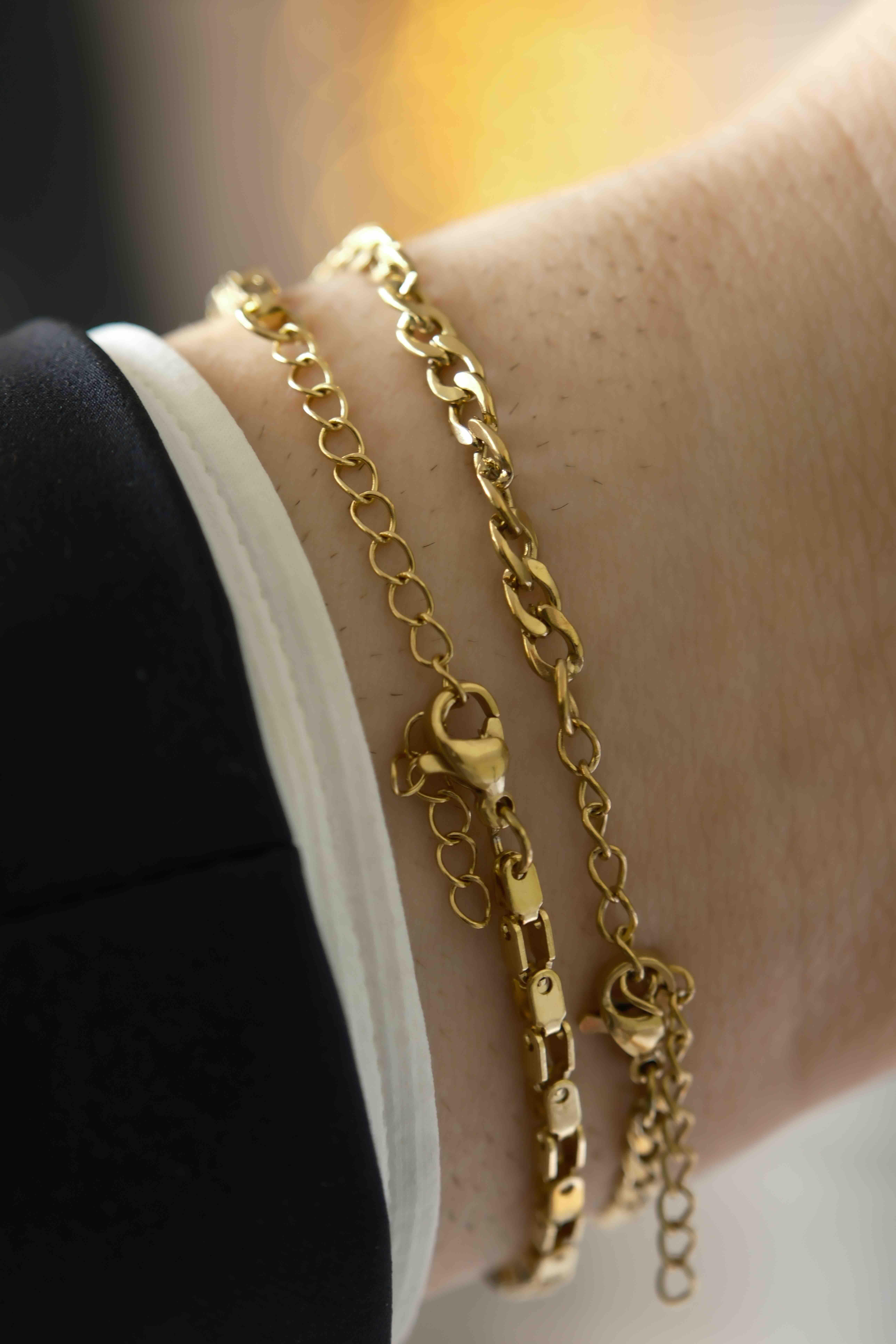 Square Link Gold Çelik bileklik BraceletWATCHOFROYALSquareLinkSquare Link Gold Çelik bileklik 