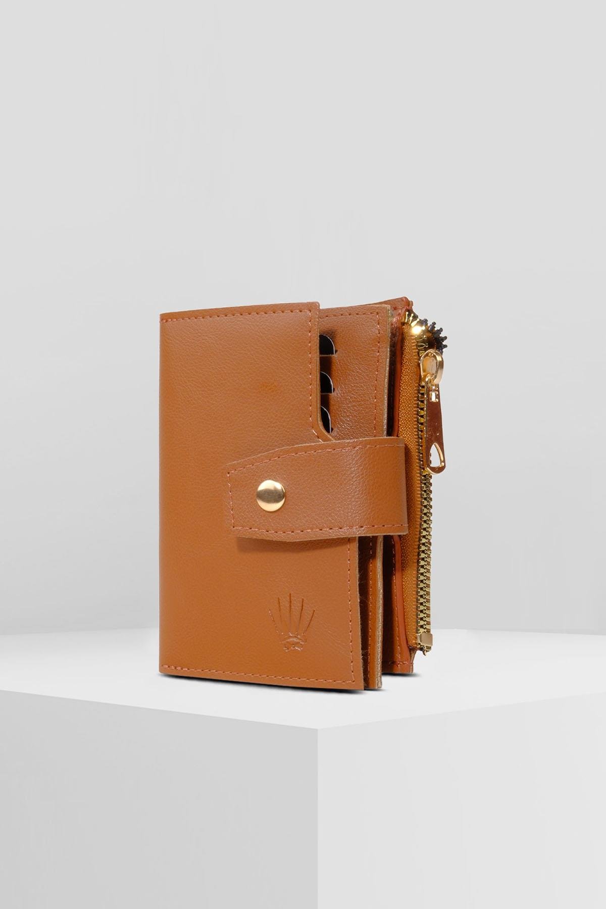 CORALINE  BROWN VEGAN LEATHER WALLET CARD HOLDERWalletWATCHOFROYALCORALİNECORALINE  BROWN VEGAN LEATHER WALLET CARD HOLDER