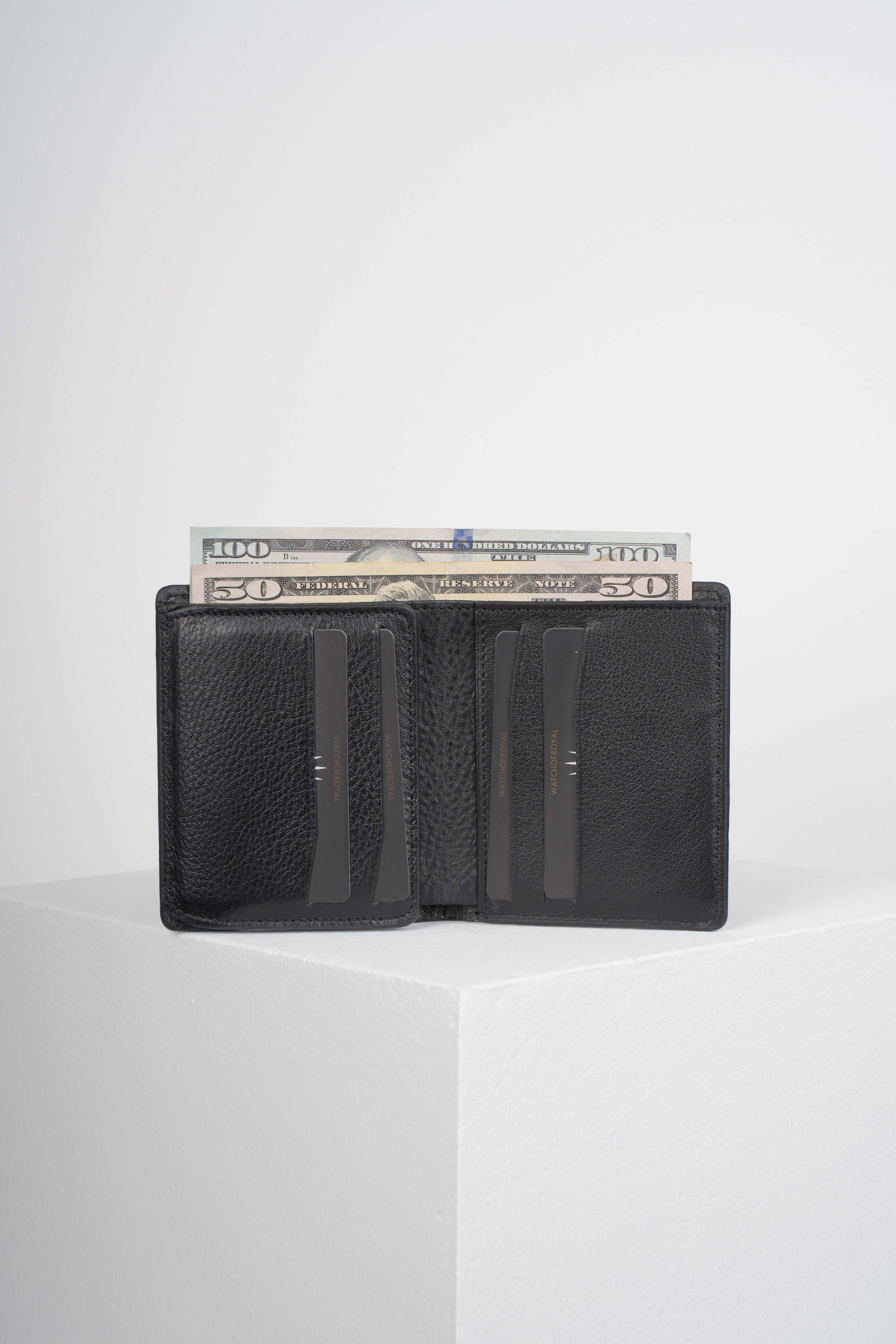 MONREO PETEK BLACK GENUINE LEATHER WALLETWalletWATCHOFROYALMONREOBLACKMONREO PETEK BLACK GENUINE LEATHER WALLET