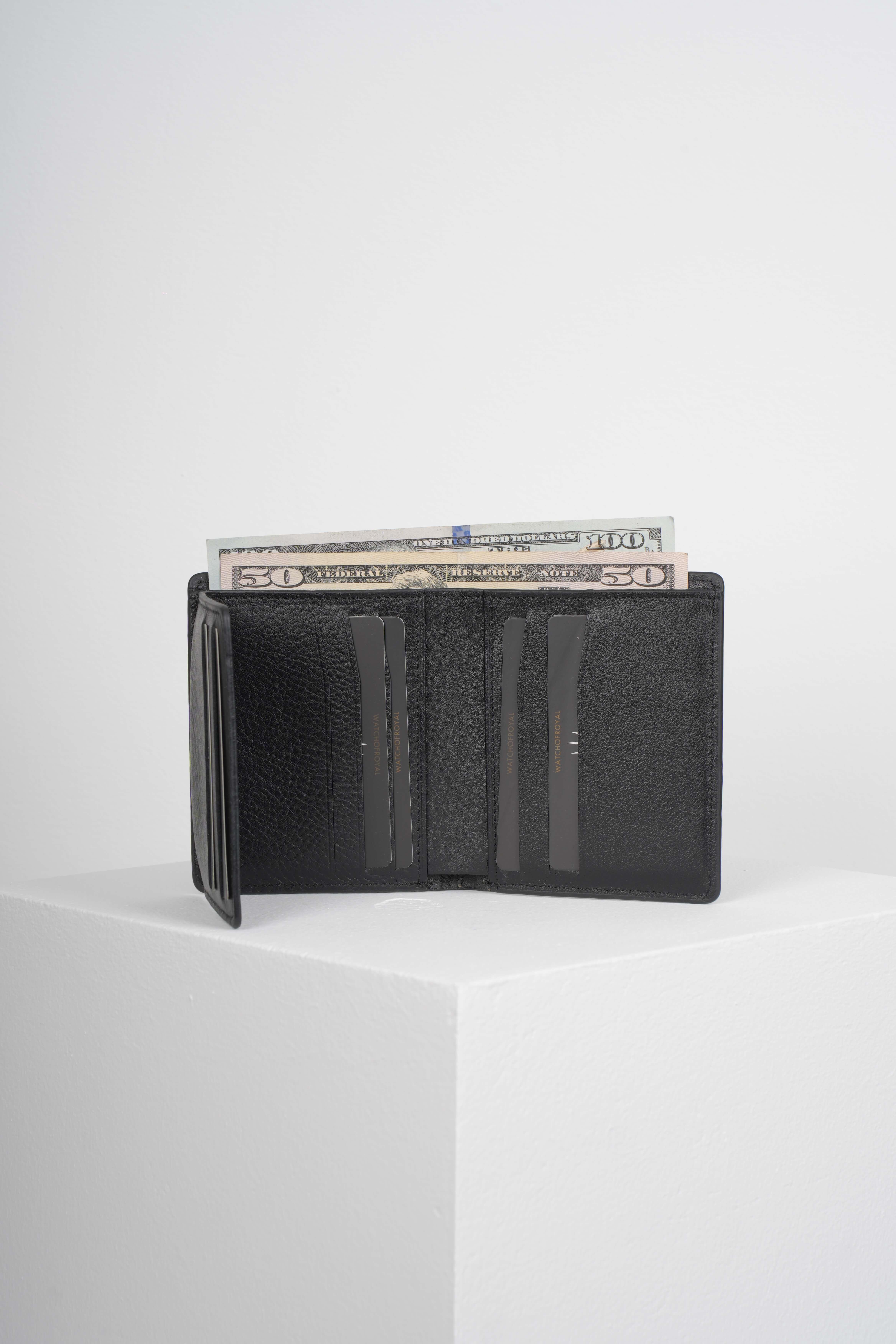 MONREO PETEK BLACK GENUINE LEATHER WALLETWalletWATCHOFROYALMONREOBLACKMONREO PETEK BLACK GENUINE LEATHER WALLET