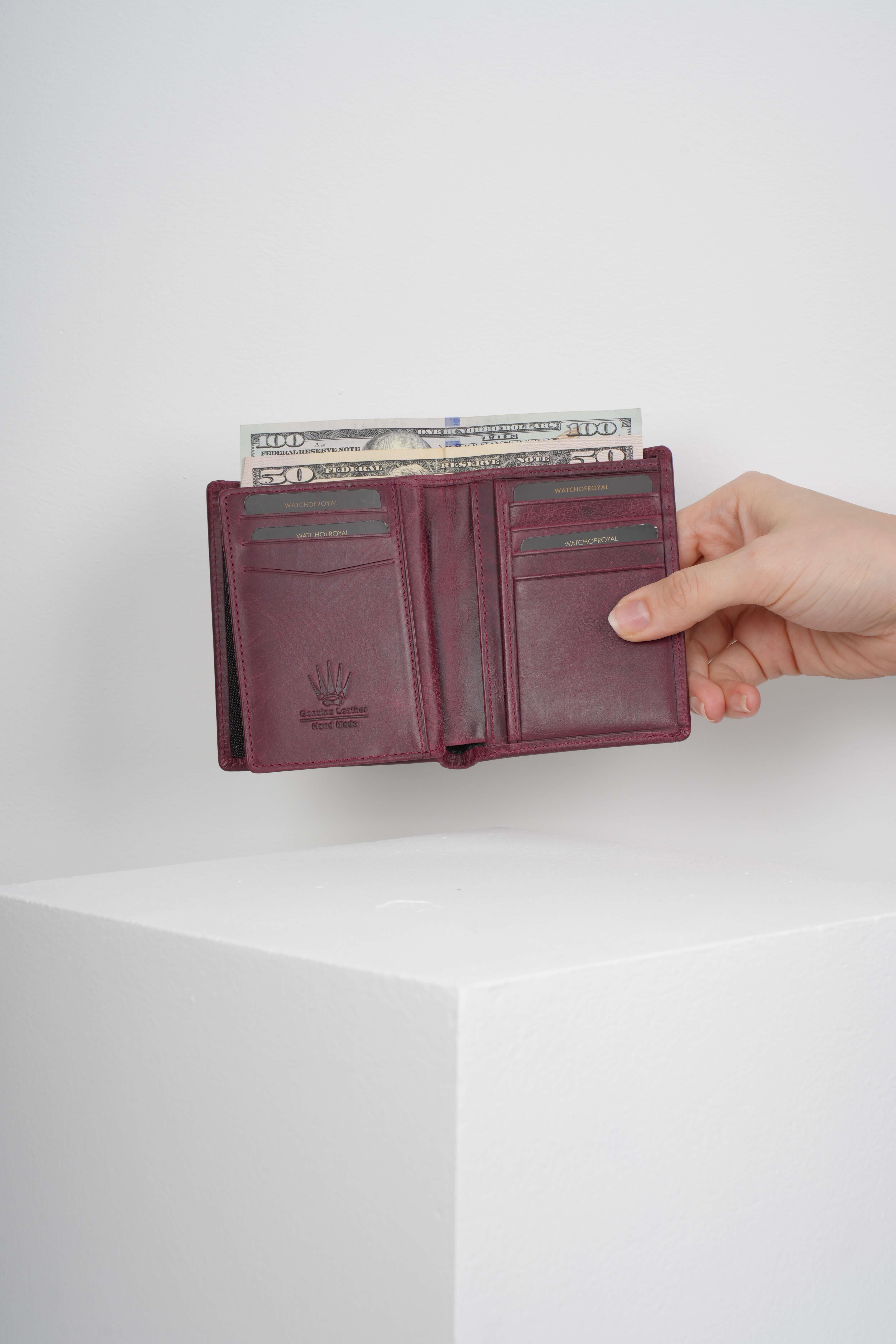 VENETO BURGUNDY GENUINE LEATHER WALLETWalletWATCHOFROYALVNTOBRDOVENETO BURGUNDY GENUINE LEATHER WALLET