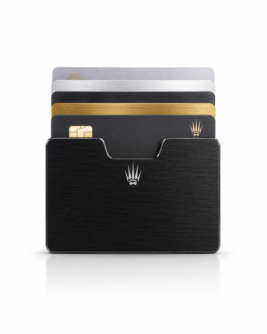 XAVI BLACK METAL CARD HOLDER WALLETWalletWATCHOFROYALXVBLCKXAVI BLACK METAL CARD HOLDER WALLET