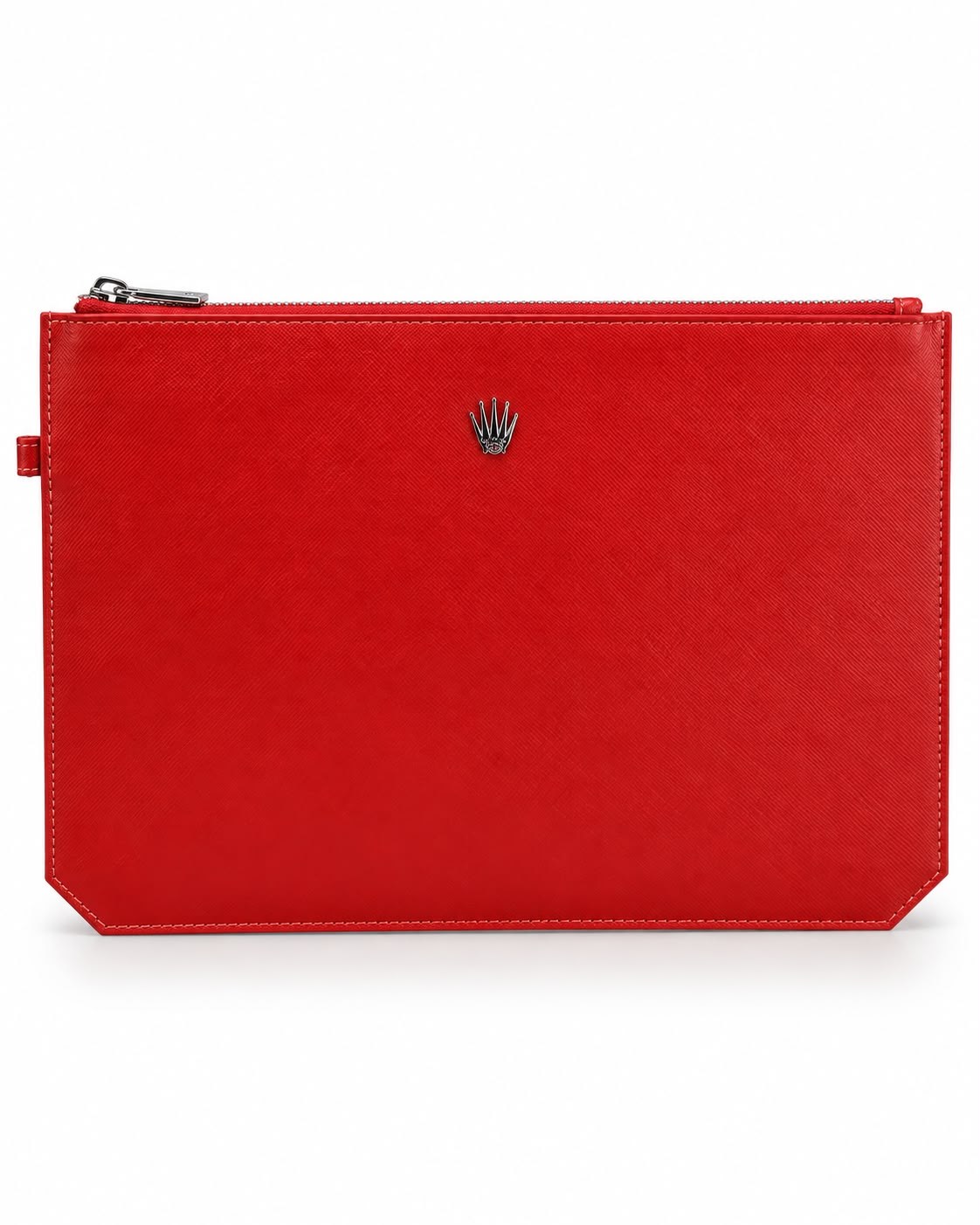 Özel Vegan Deri Kırmızı El Çantası Telefon ve Para Bölmeli El Tutma Askısı Minimalist Portföy Çanta Clutch