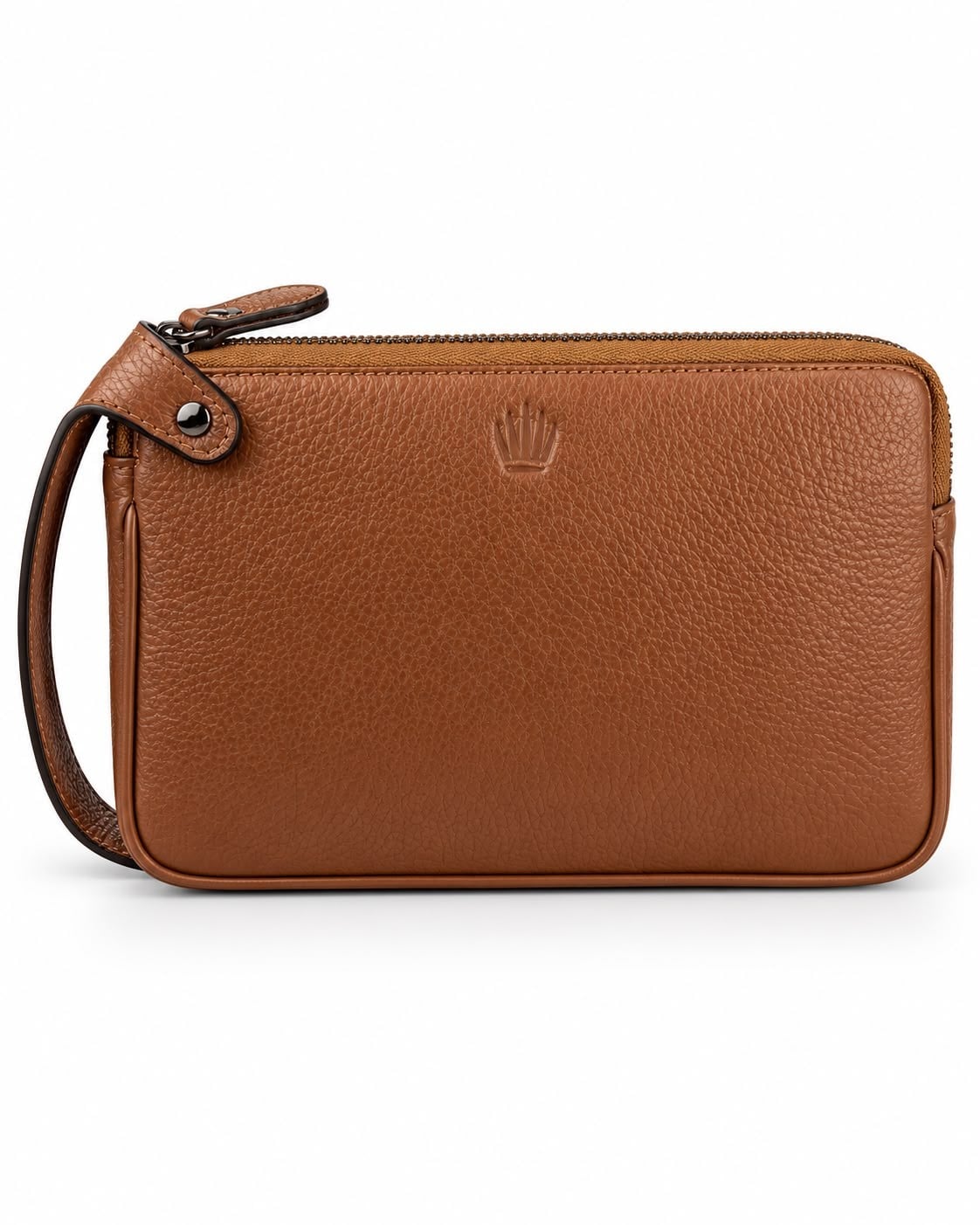 DOUBLE CRAZY TAN GENUINE LEATHER HAND BAG