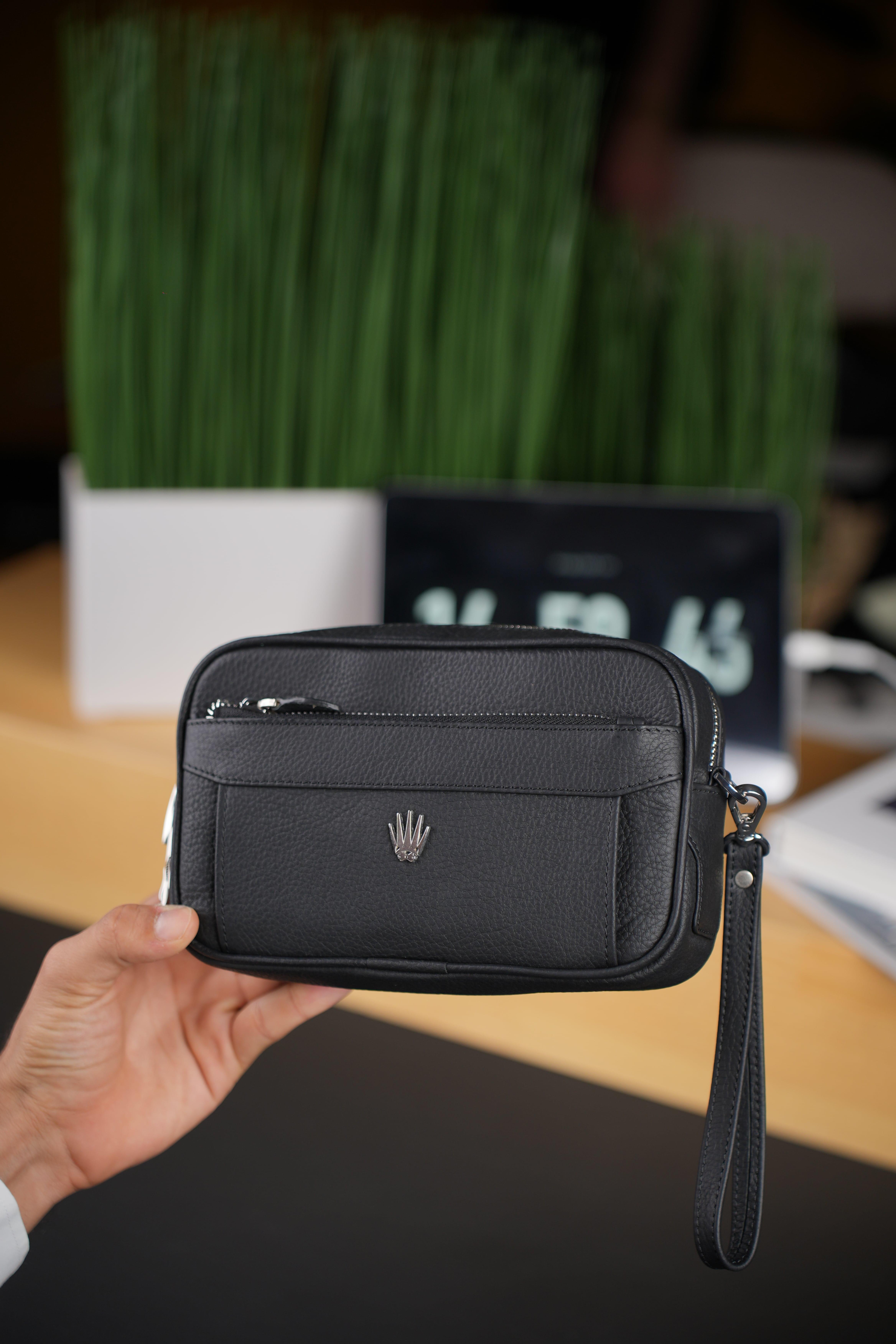 FOREST BLACK ŞİFRHANDİ GENUINE LEATHER HAND BAGHand BagWATCHOFROYALFRSTBLCKFOREST BLACK ŞİFRHANDİ GENUINE LEATHER HAND BAG