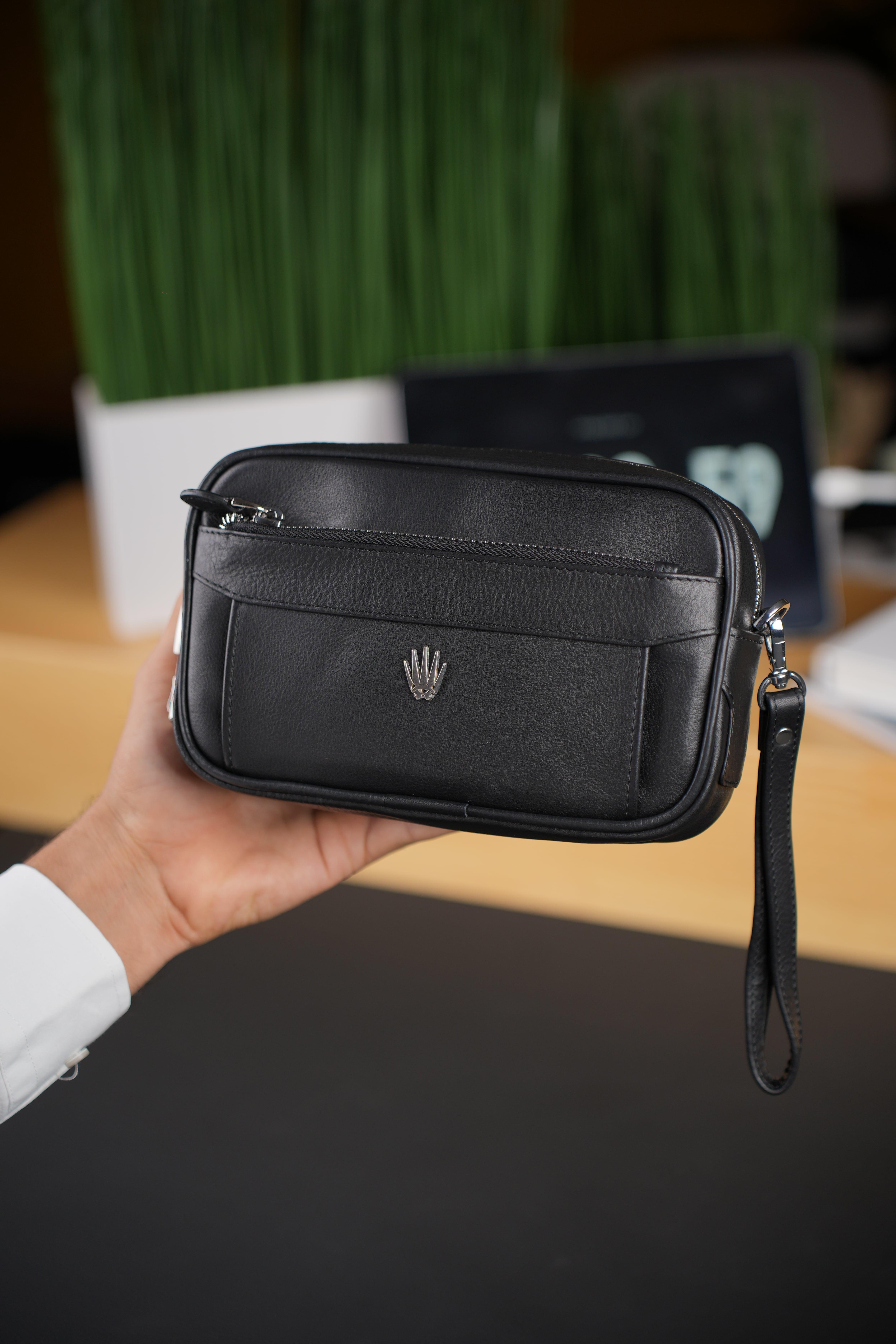 FOREST BLACK ŞİFRHANDİ GENUINE LEATHER HAND BAGHand BagWATCHOFROYALFRSTBLCKFOREST BLACK ŞİFRHANDİ GENUINE LEATHER HAND BAG