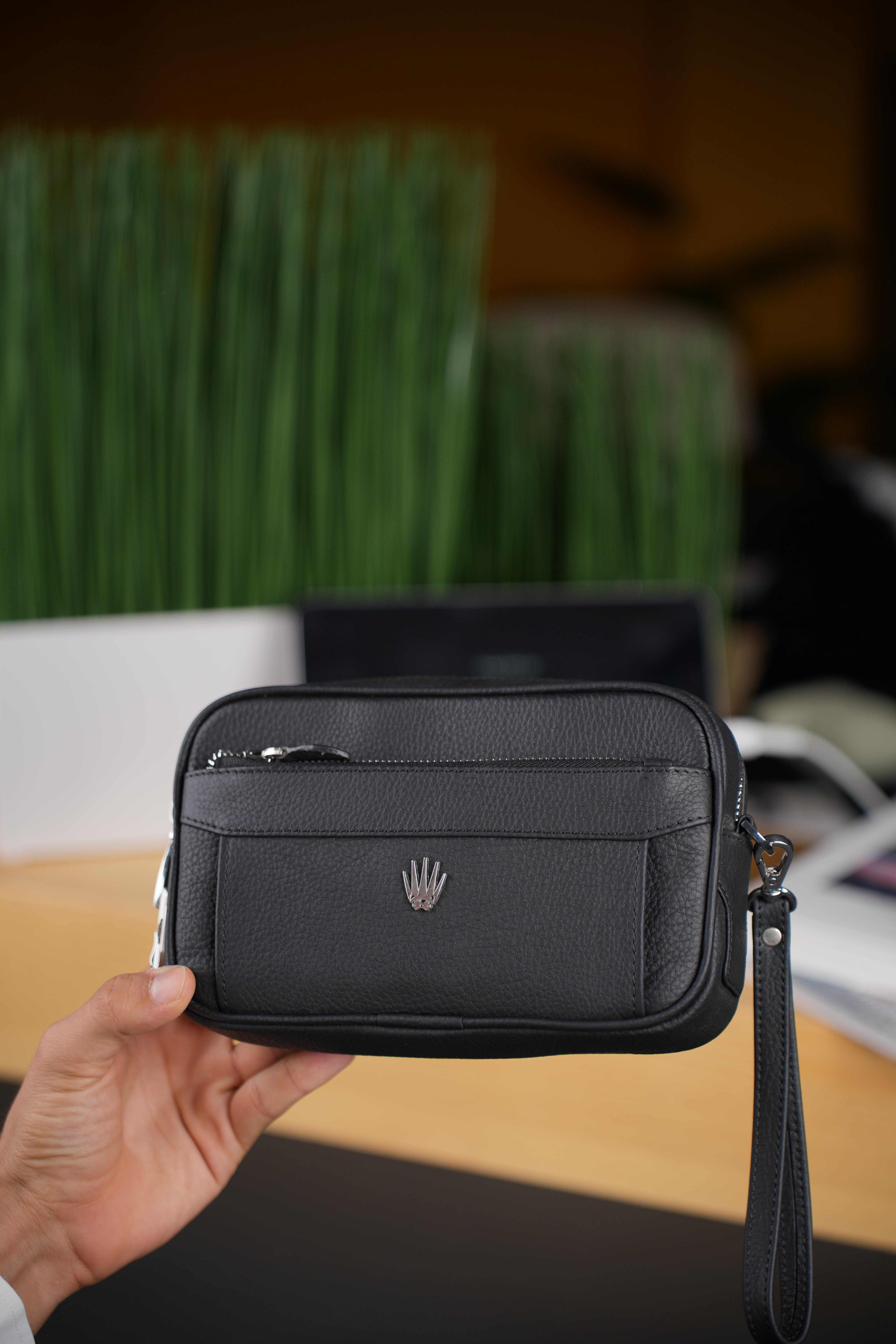 FOREST BLACK ŞİFRHANDİ GENUINE LEATHER HAND BAGHand BagWATCHOFROYALFRSTBLCKFOREST BLACK ŞİFRHANDİ GENUINE LEATHER HAND BAG